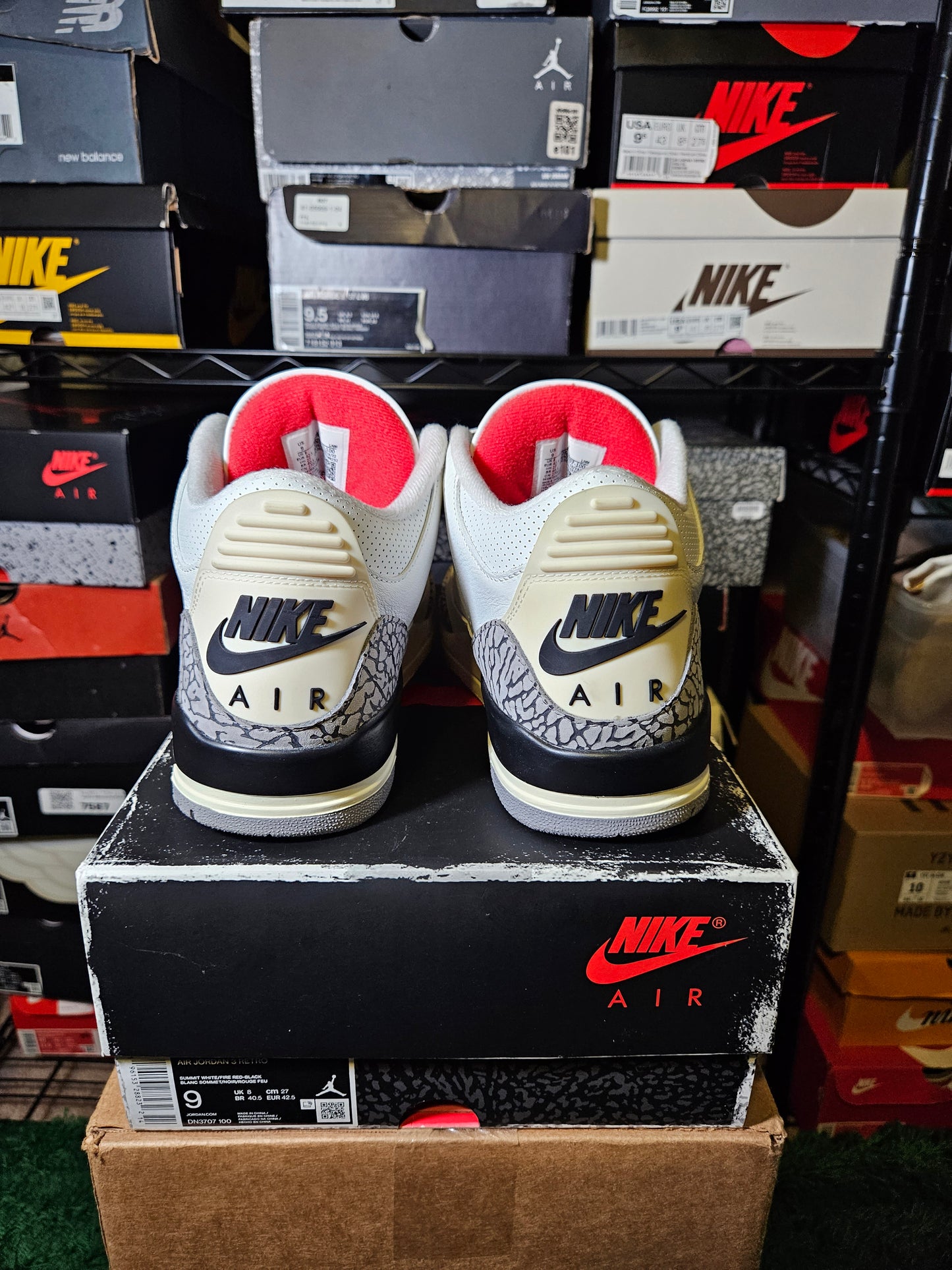 Size 9 - AJ 3 Retro Mid White Cement Reimagined