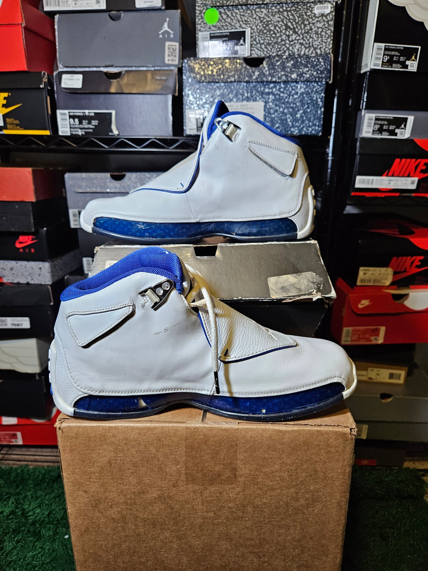 Size 9.5 - AJ 18 OG 2003 White Sport Royal