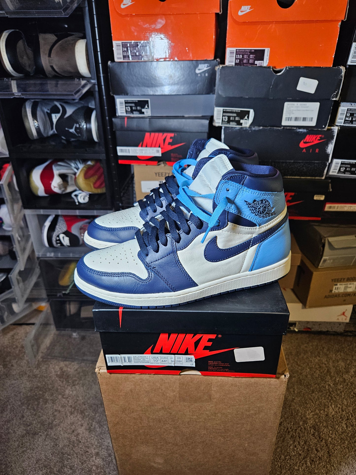 Size 10.5 - AJ 1 Retro OG High Obsidian UNC 2019