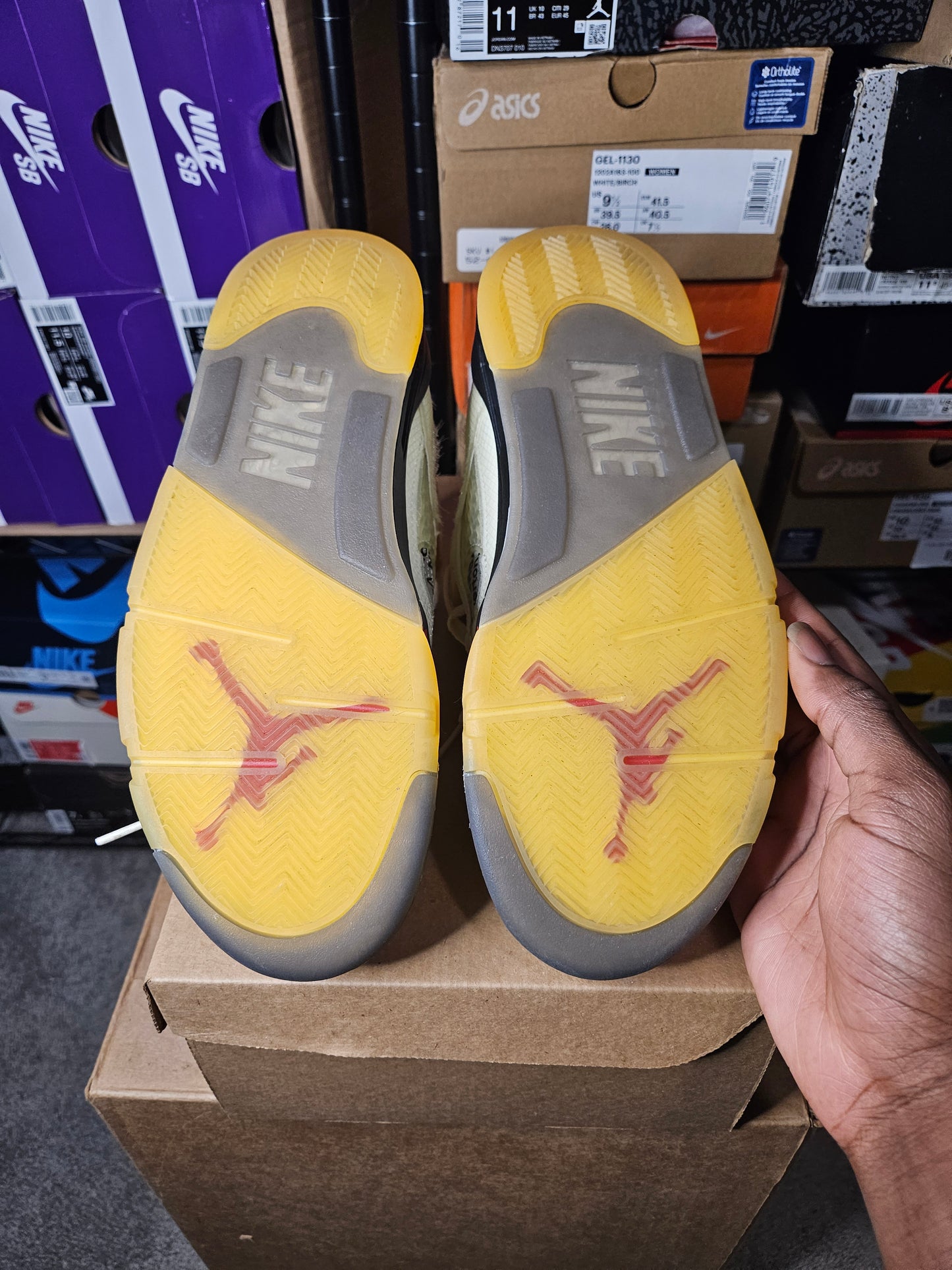 Size 9 - AJ 5 SP x Off-White Mid Sail
