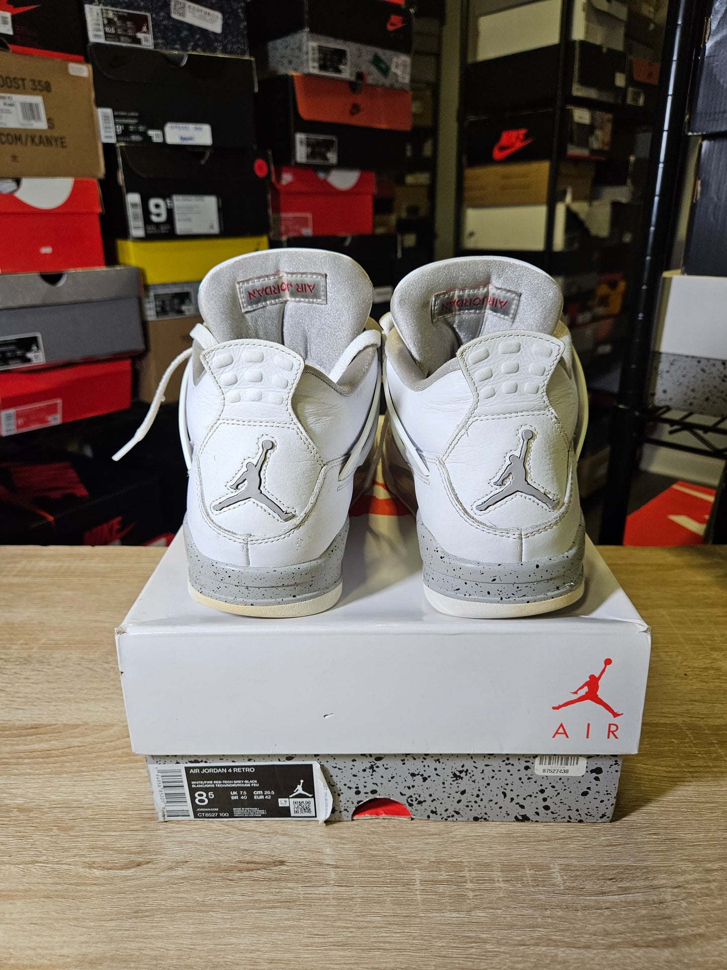 Size 8.5 - AJ 4 Retro Mid White Oreo