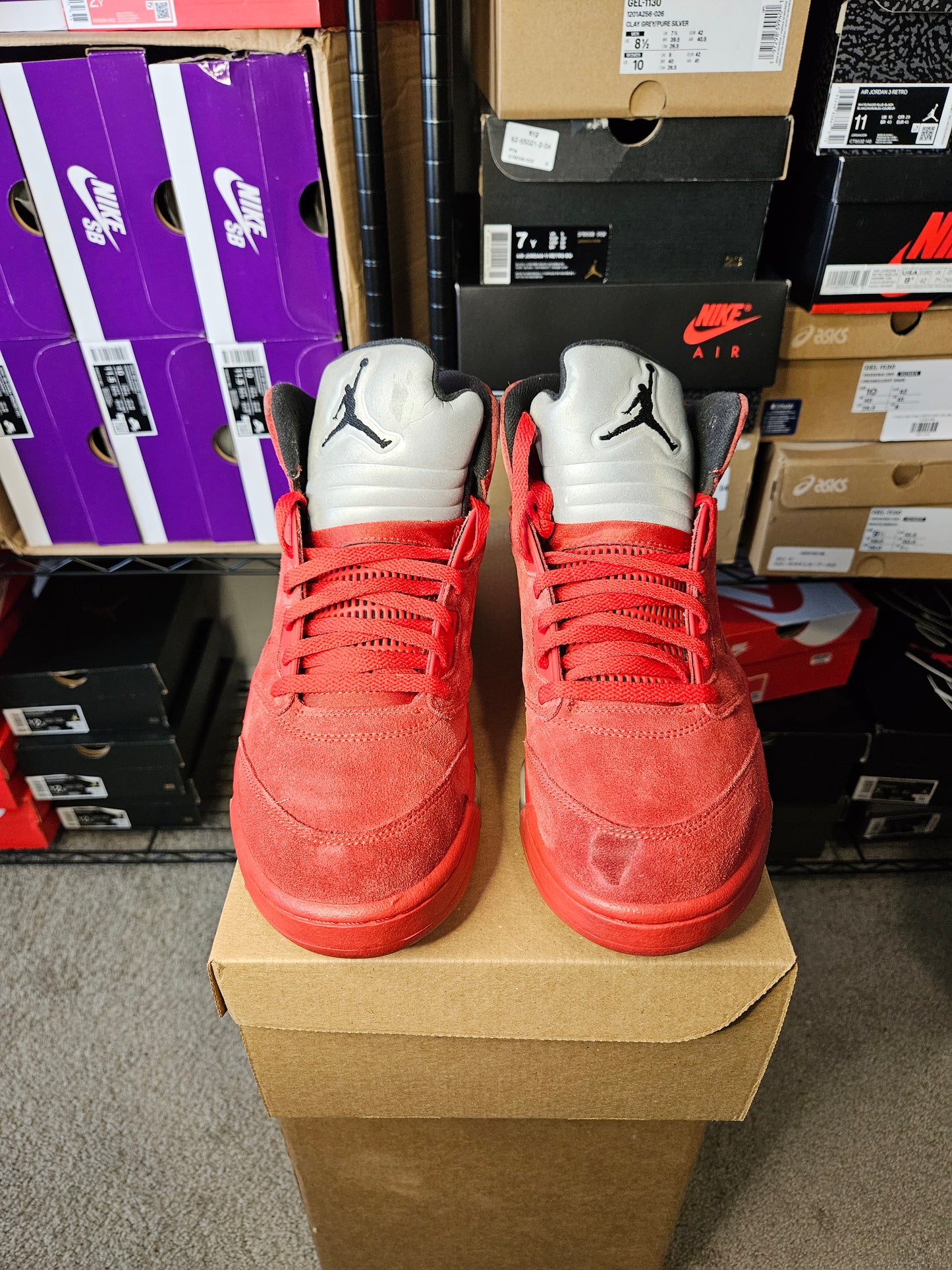 Size 10.5 - AJ 5 Retro Red Suede