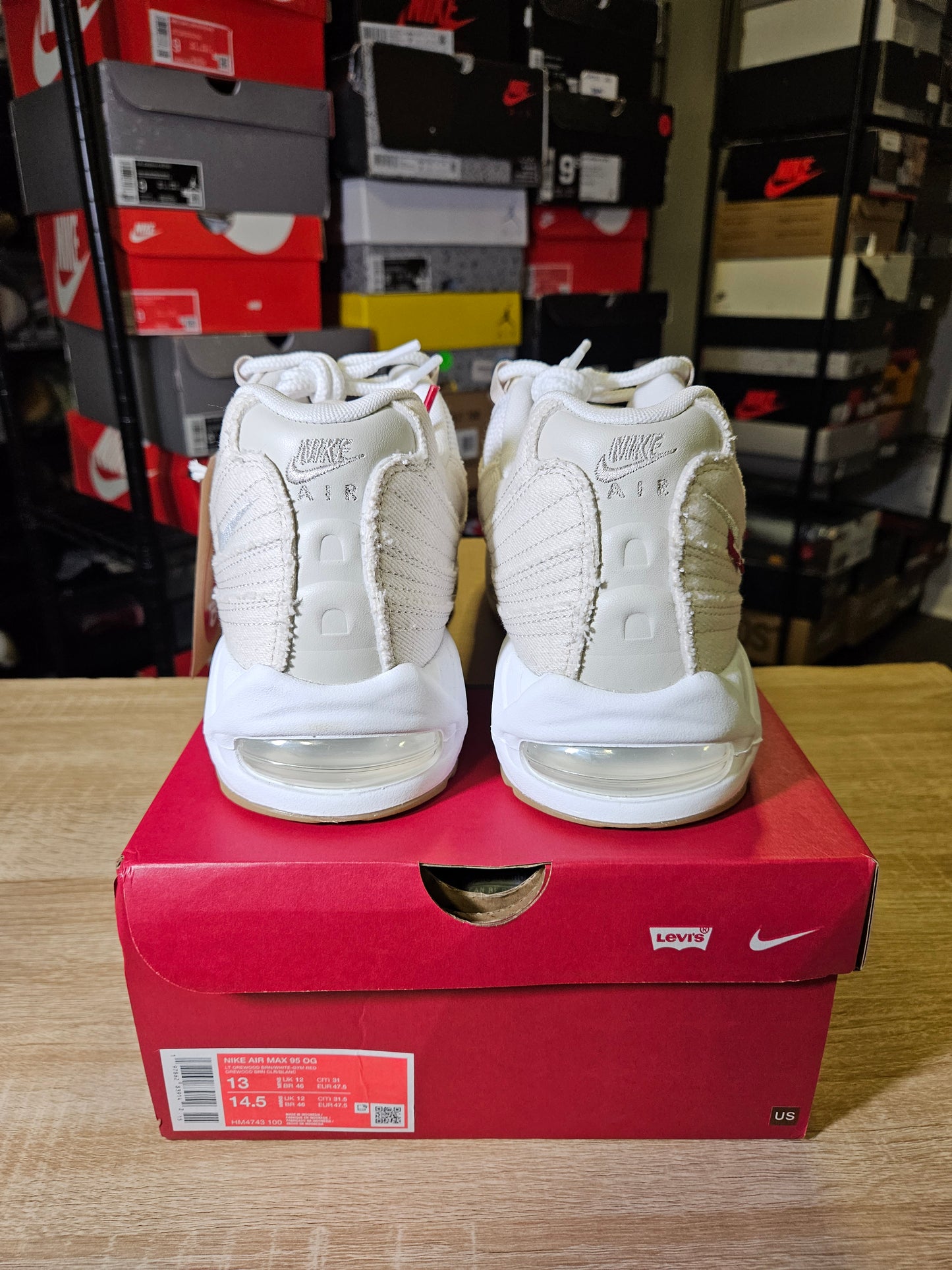 Size 13 - Levi's x Air Max 95 OG Light Orewood Brown