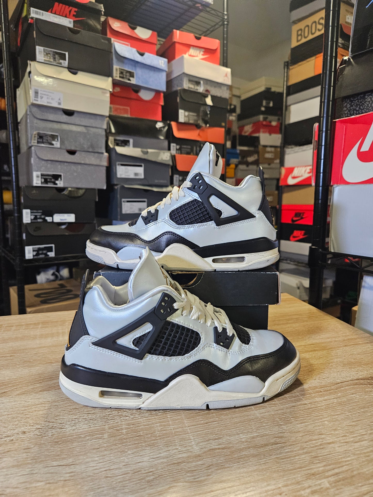 Size 6.5 - AJ 4 Retro Pure Platinum/Metallic Gold