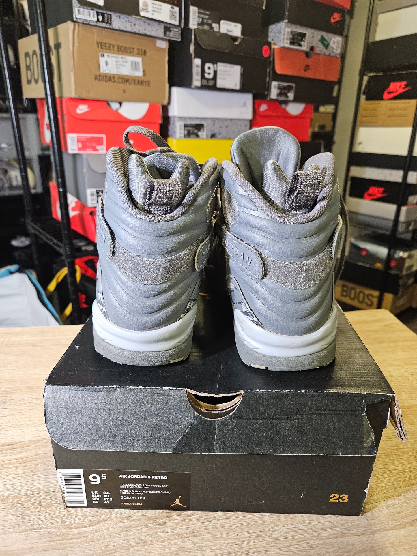Size 9.5 - AJ 8 Retro Cool Grey
