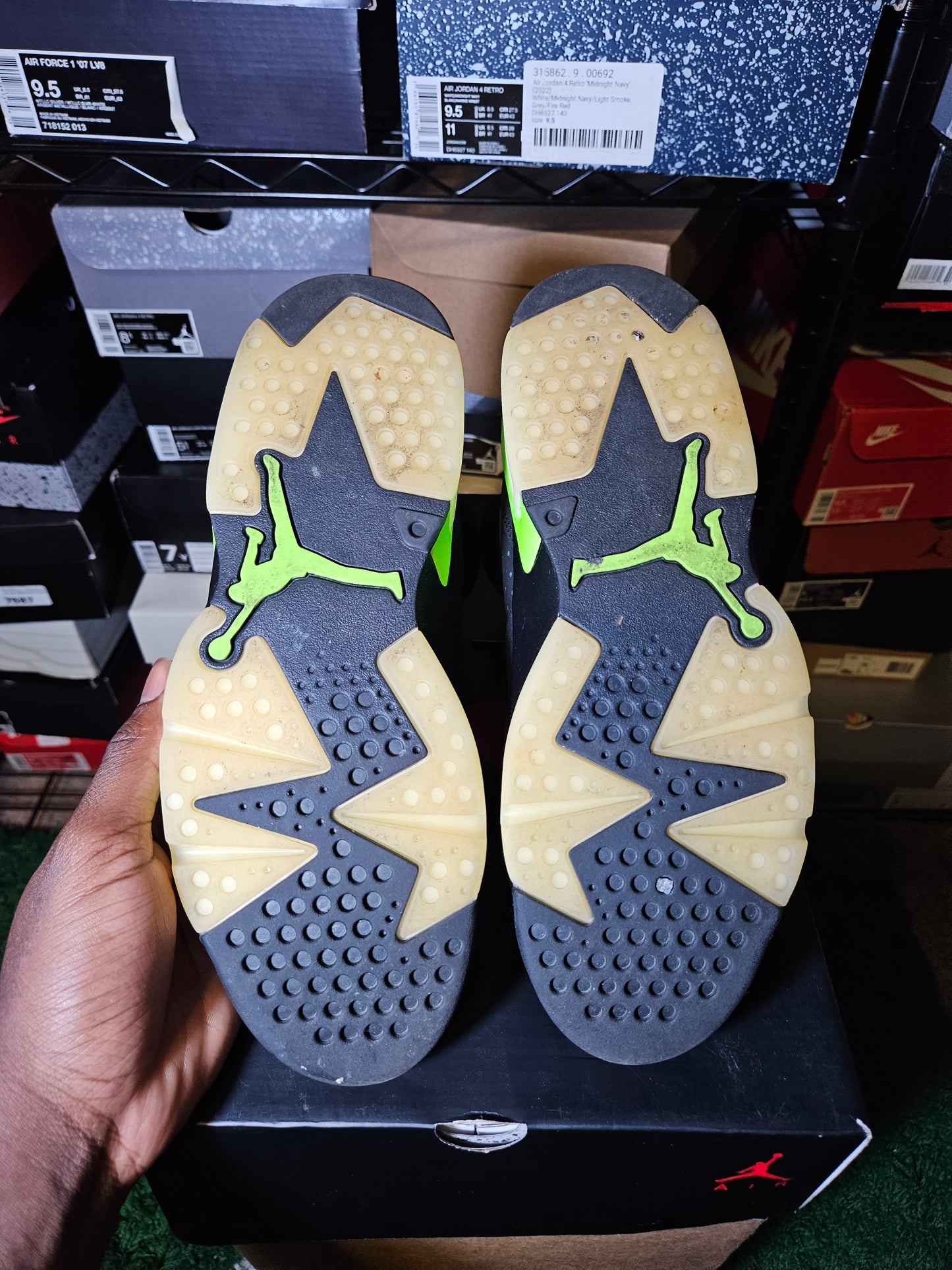 Size 9 - AJ 6 Retro Electric Green 2021