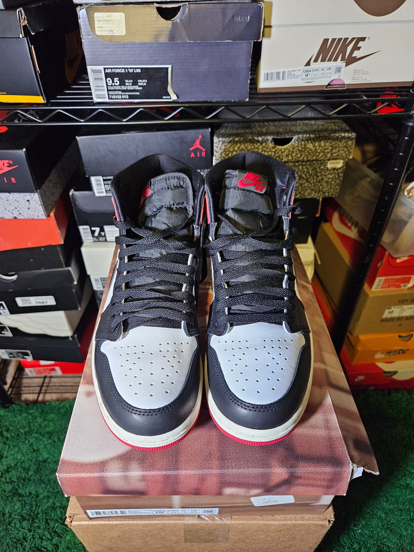 Size 10 - AJ 1 Retro OG High Black Toe Reimagined