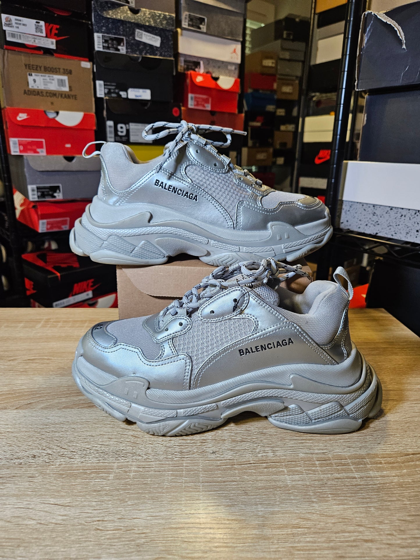 Size 9 - Balenciaga Triple S Sneaker Grey Silver