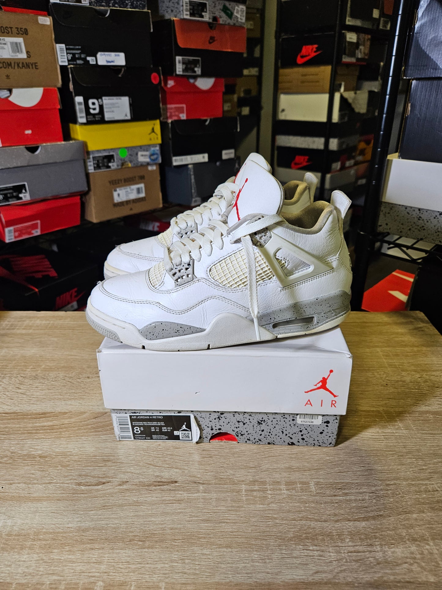 Size 8.5 - AJ 4 Retro Mid White Oreo