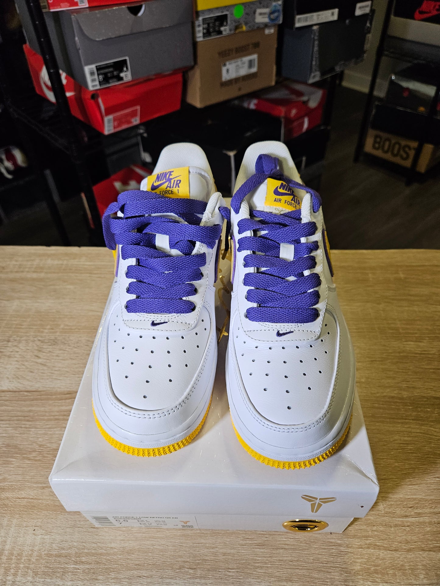Size 5.5 - Kobe Bryant x Air Force 1 Retro QS Low Lakers Home