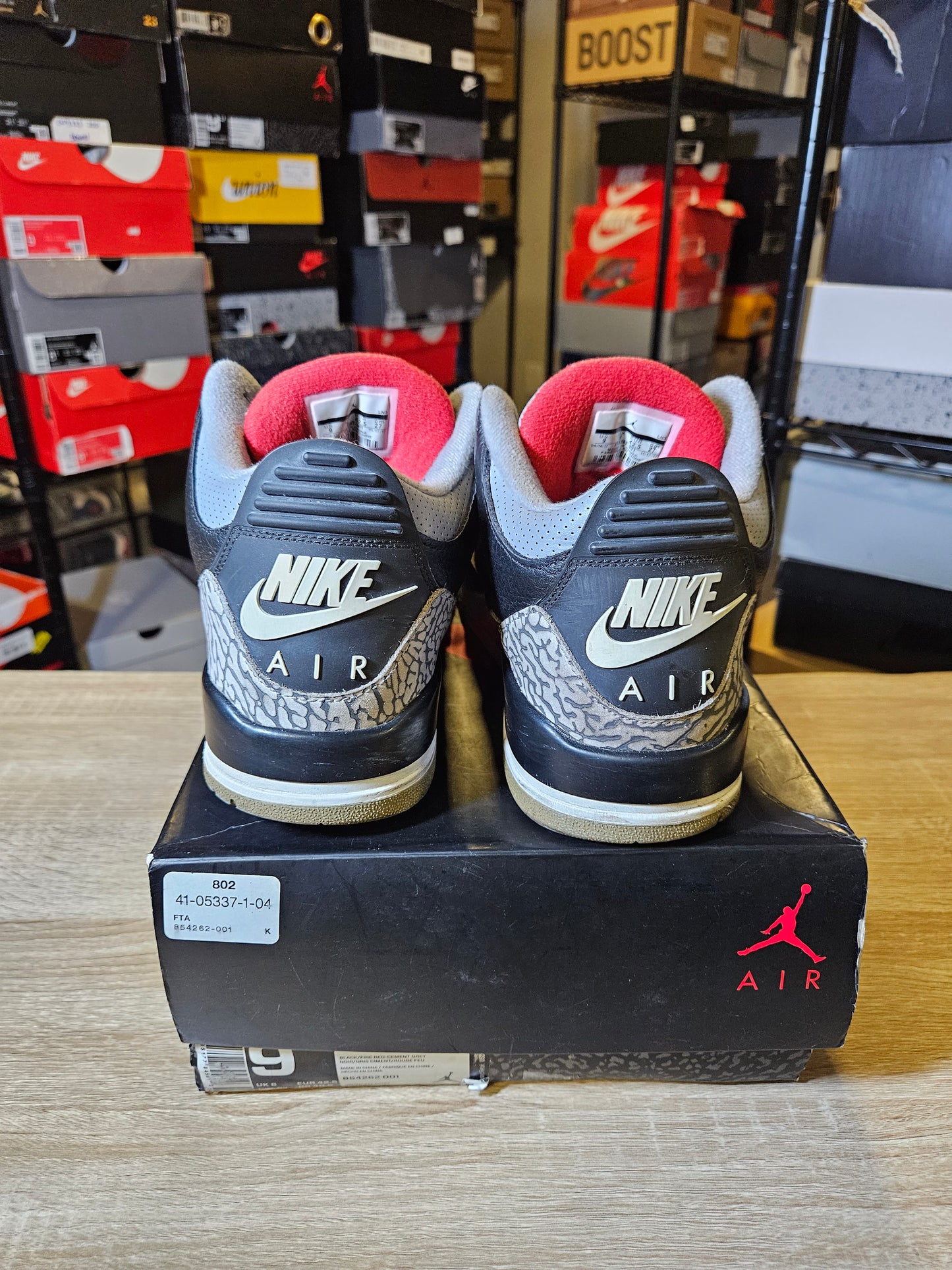 Size 9 - AJ 3 Retro OG Mid Black Cement