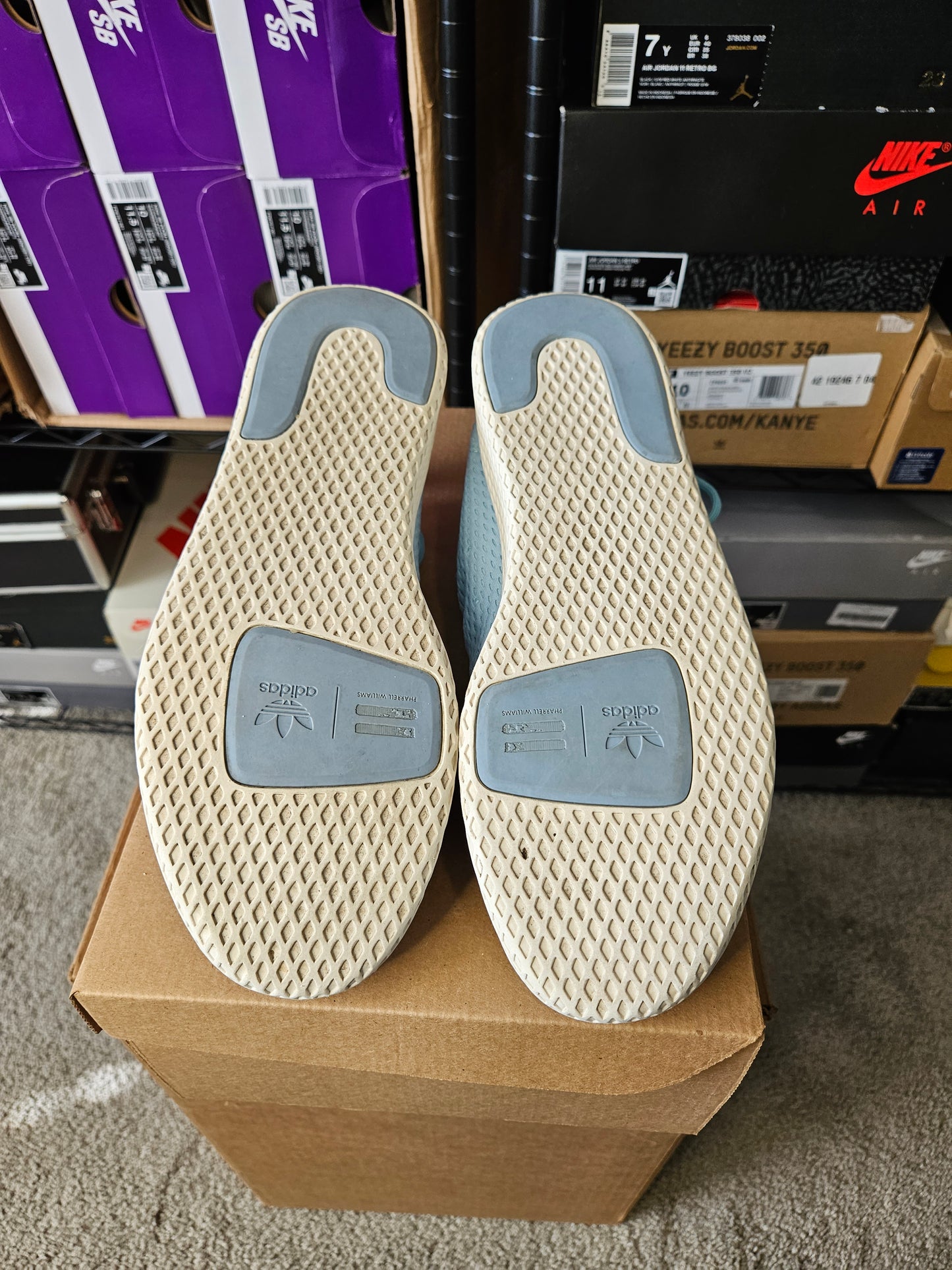 Size 10.5 - Pharrell x Tennis Hu Ice Blue