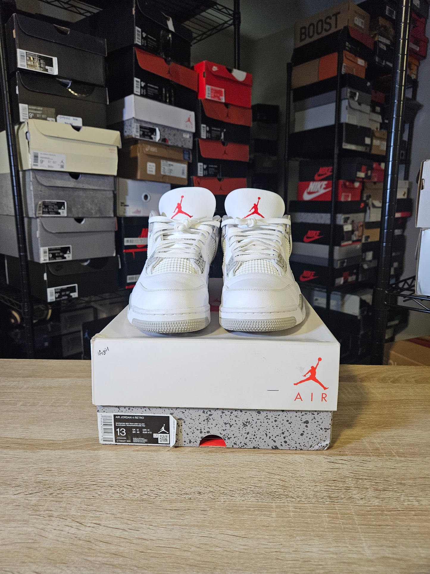 Size 13 - AJ 4 Retro Mid White Oreo