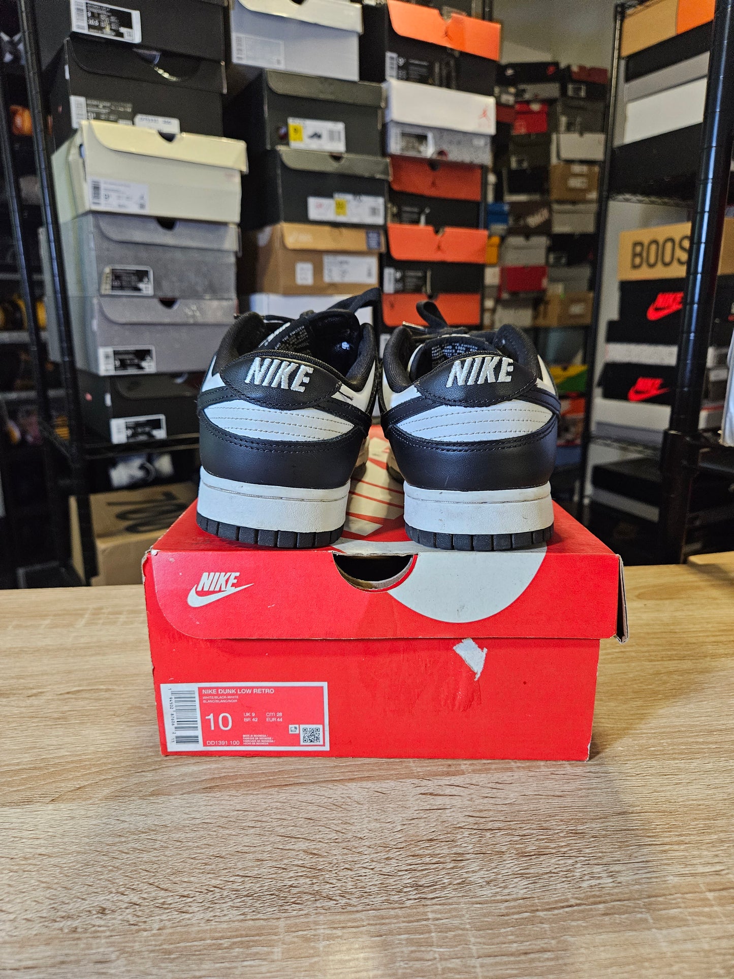 Size 10 - Dunk Low Black White