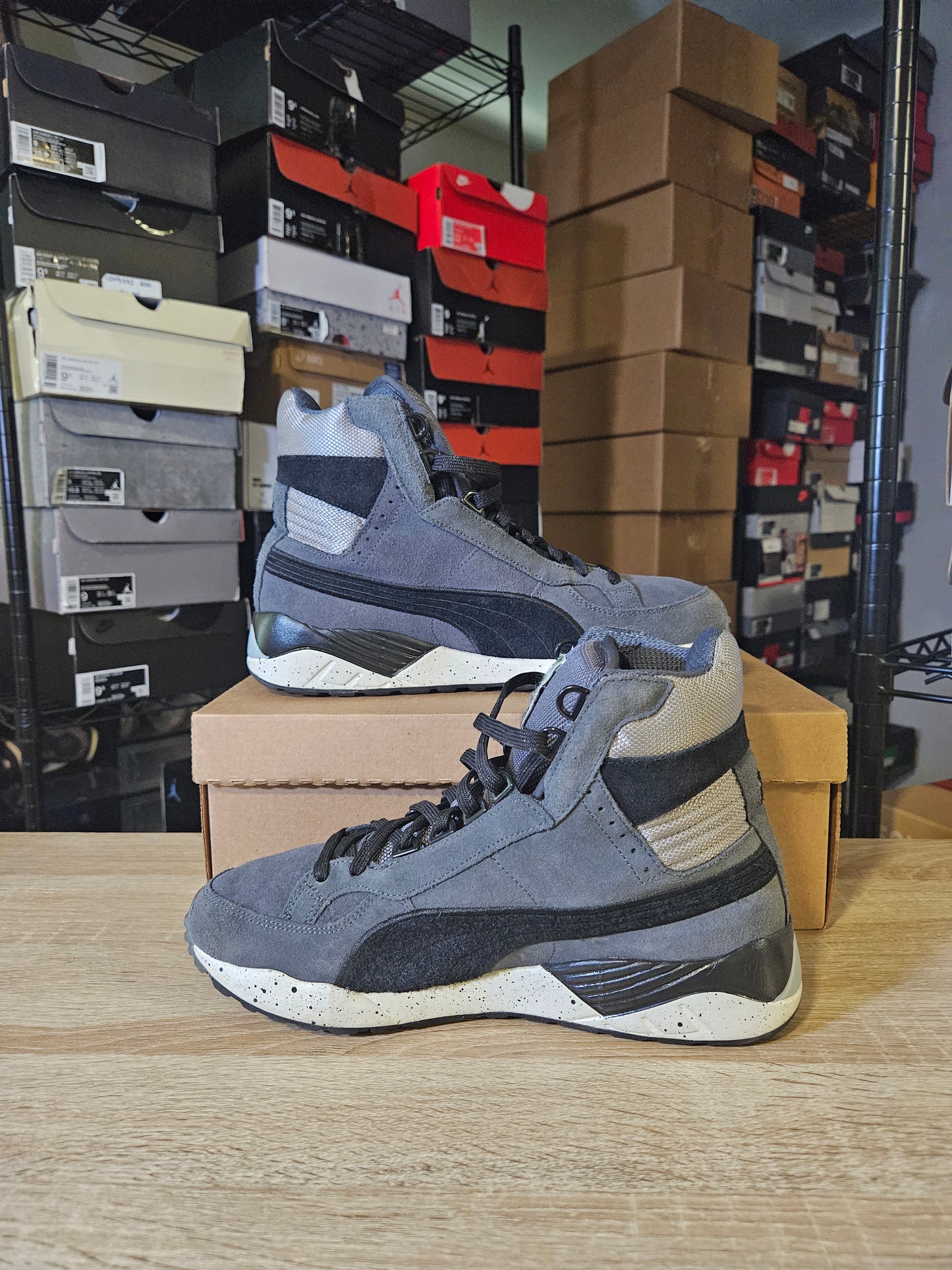 Size 9.5 - PUMA Trinomic XS 850 Mid Turbulence Grey