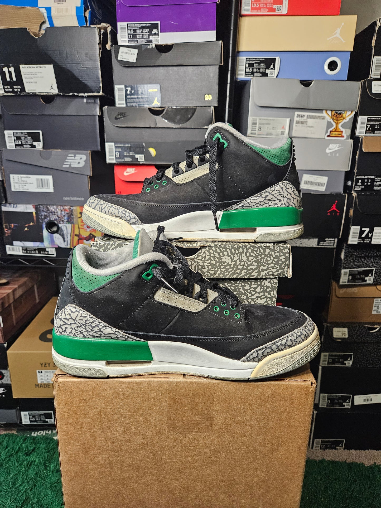 Size 9.5 - AJ 3 Retro Mid Pine Green