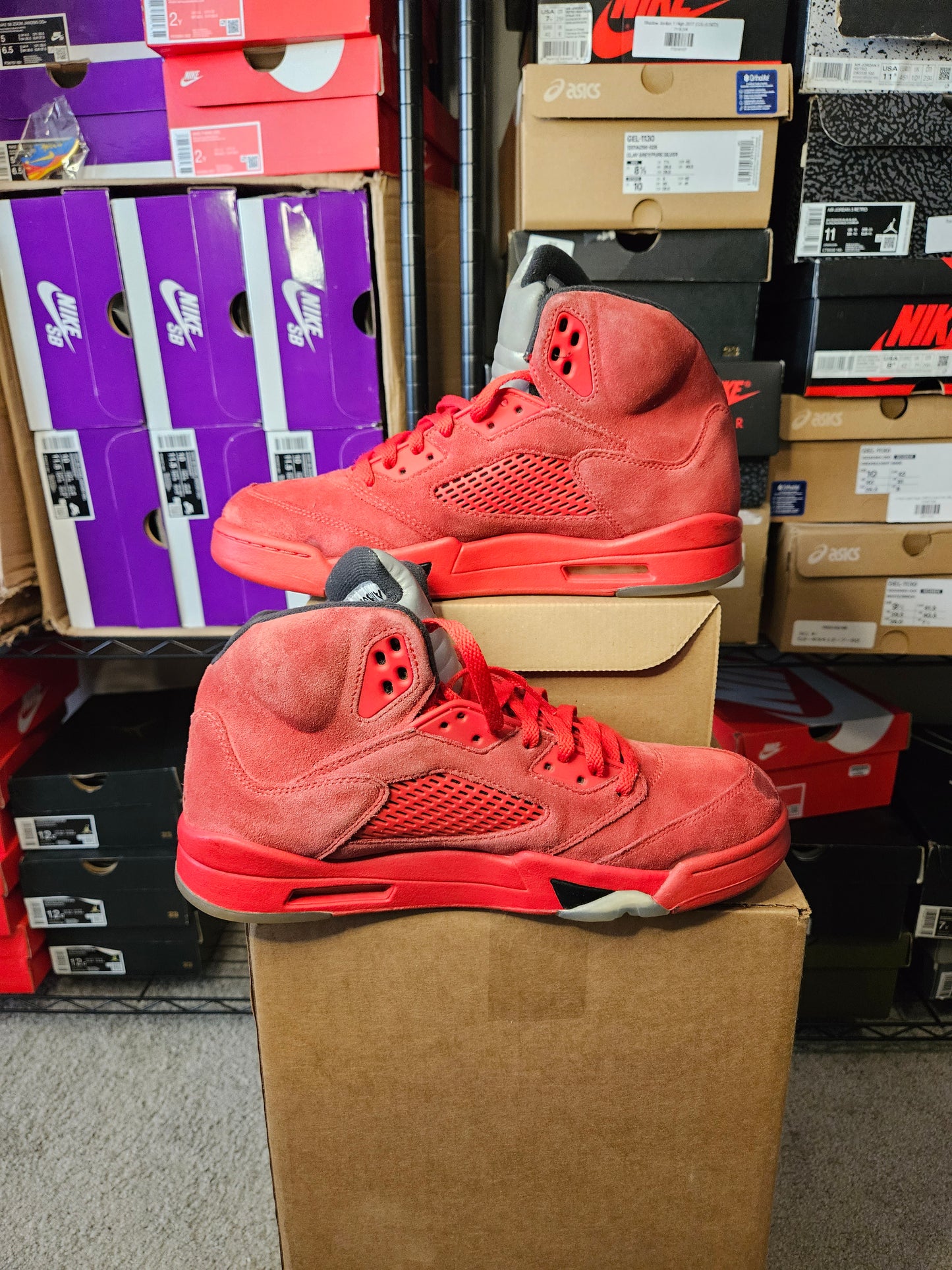 Size 10.5 - AJ 5 Retro Red Suede