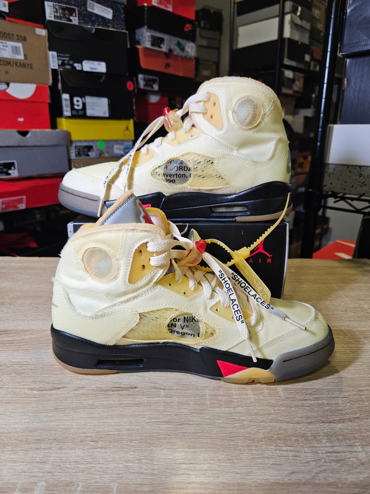 Size 9 - AJ 5 SP x Off-White Mid Sail