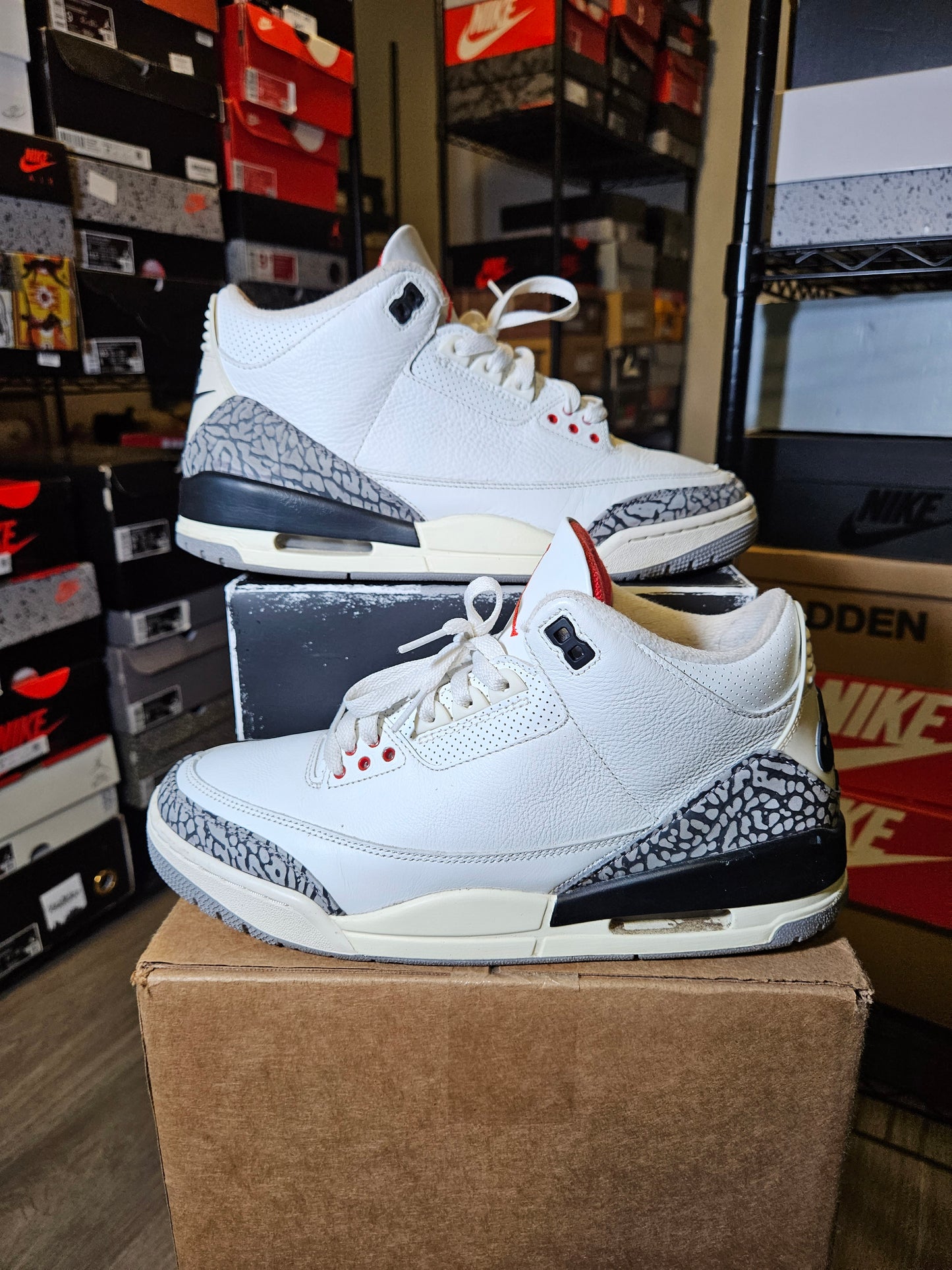 Size 10 - AJ 3 Retro Mid White Cement Reimagined