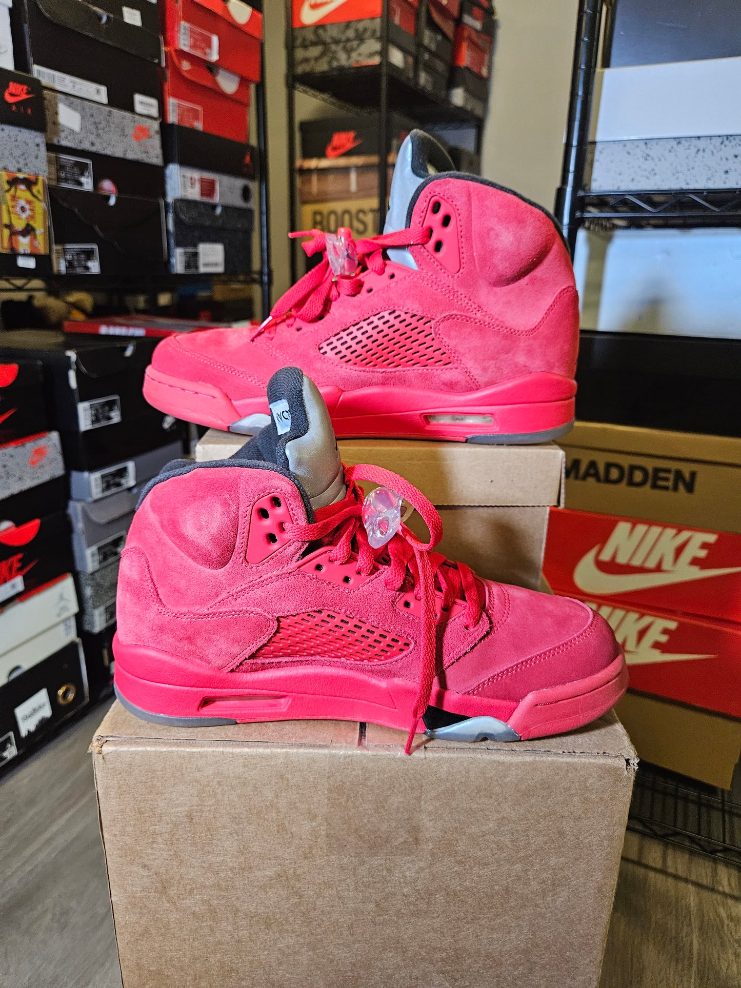 Size 8 - AJ 5 Retro Red Suede