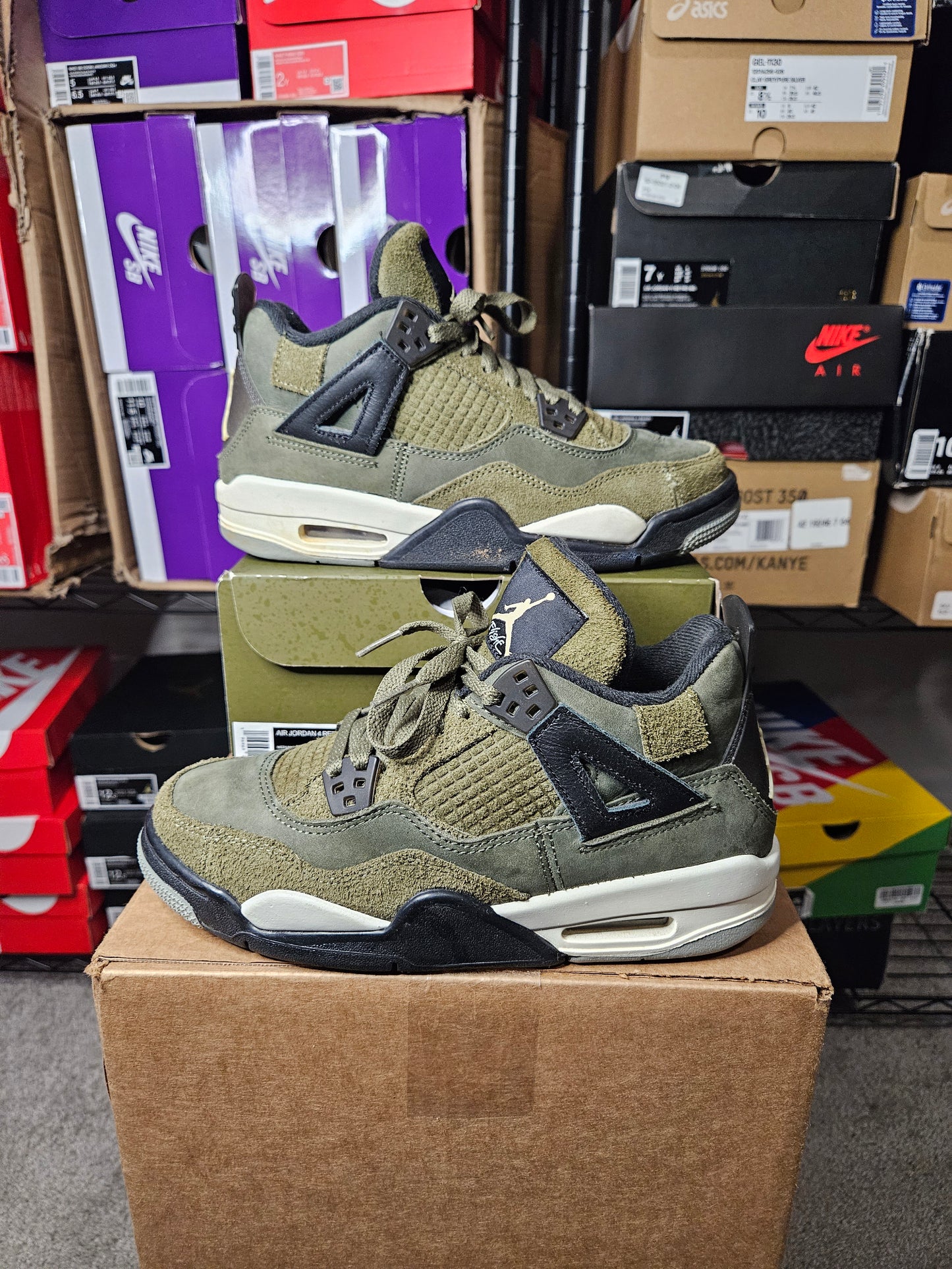 Size 5.5 - AJ 4 SE Retro Low Craft - Olive