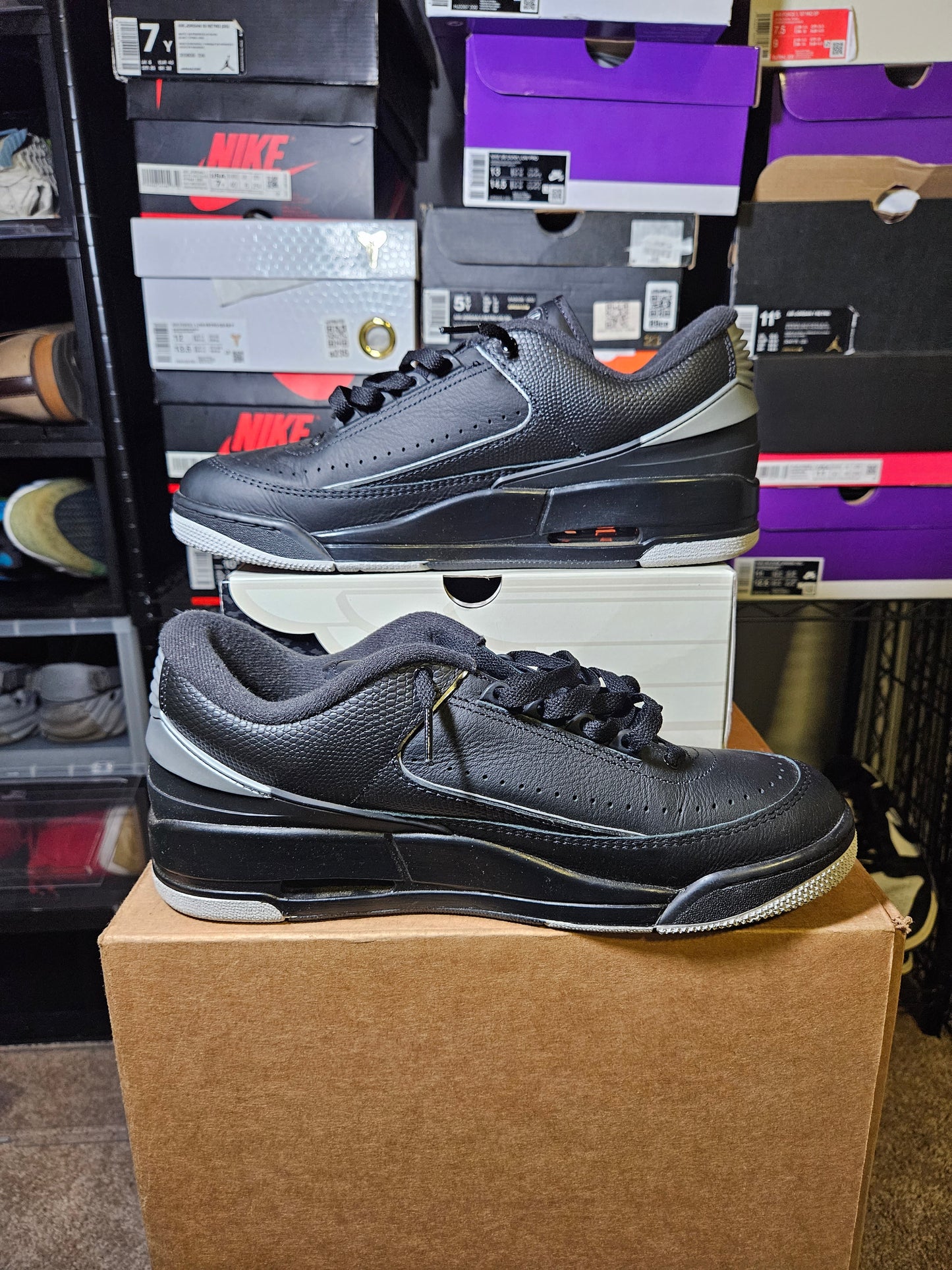 Size 11.5 - AJ 2 Low Black Metallic Silver