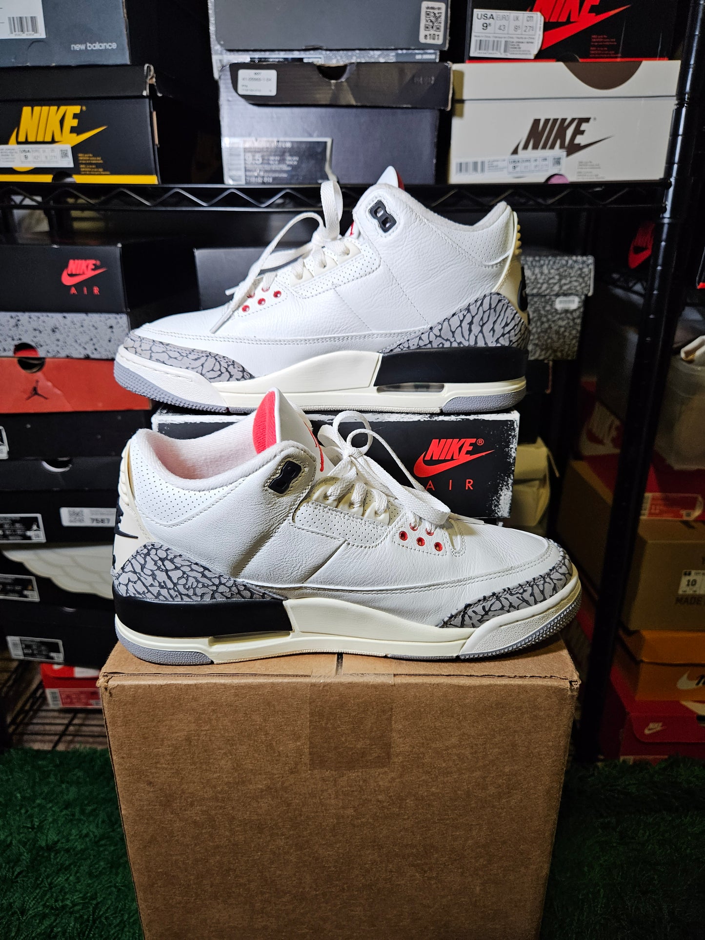 Size 9 - AJ 3 Retro Mid White Cement Reimagined