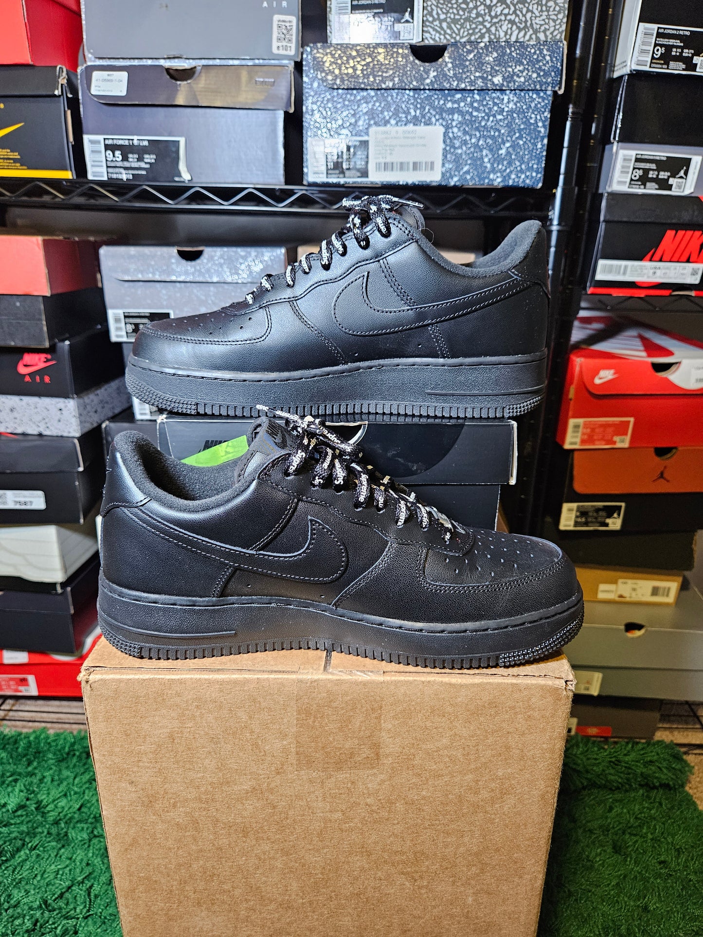 Size 9 - Nike Air Force 1 Low x Supreme Box Logo - Black