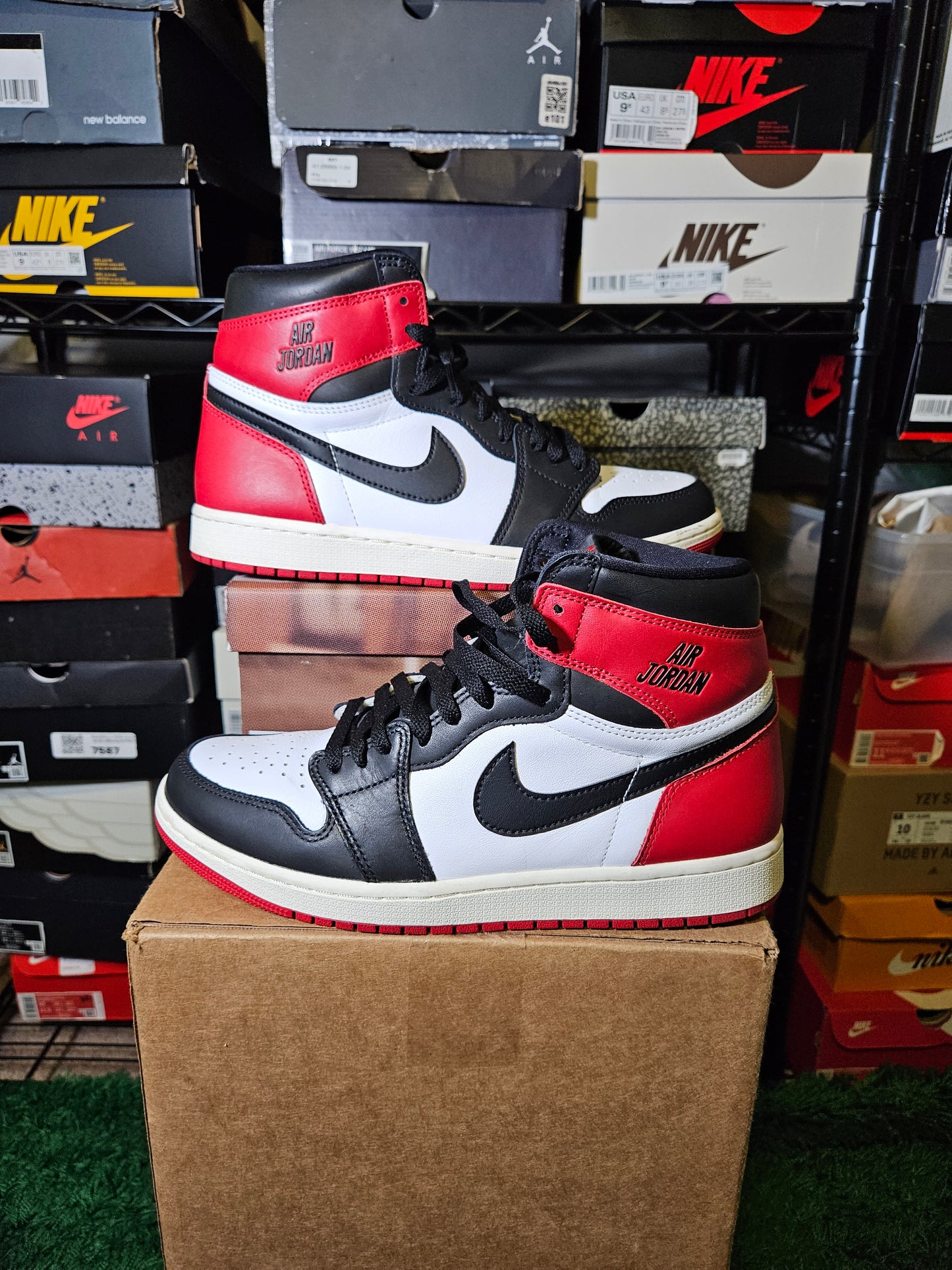 Size 10 - AJ 1 Retro OG High Black Toe Reimagined