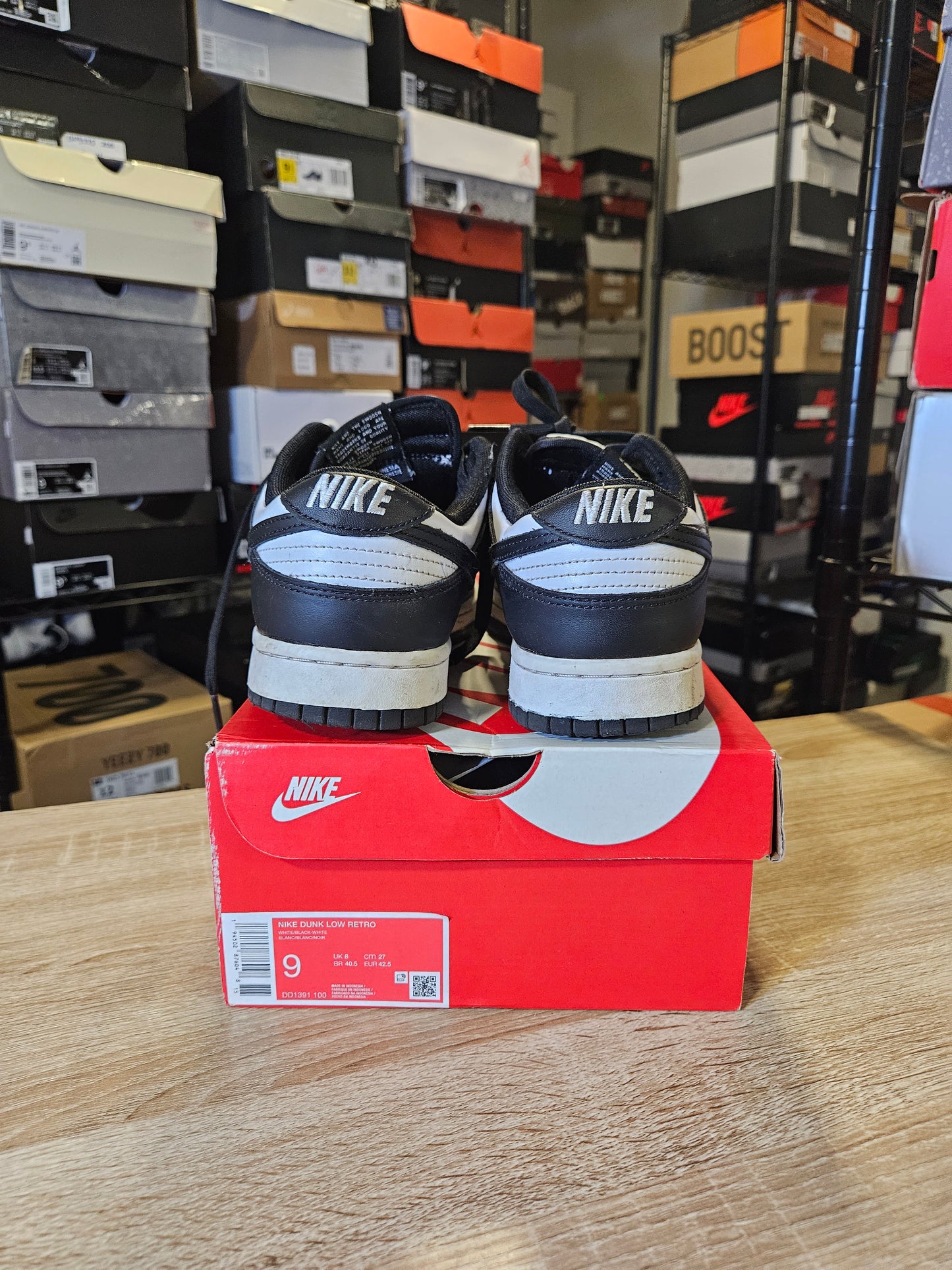 Size 9 - Dunk Low Black White