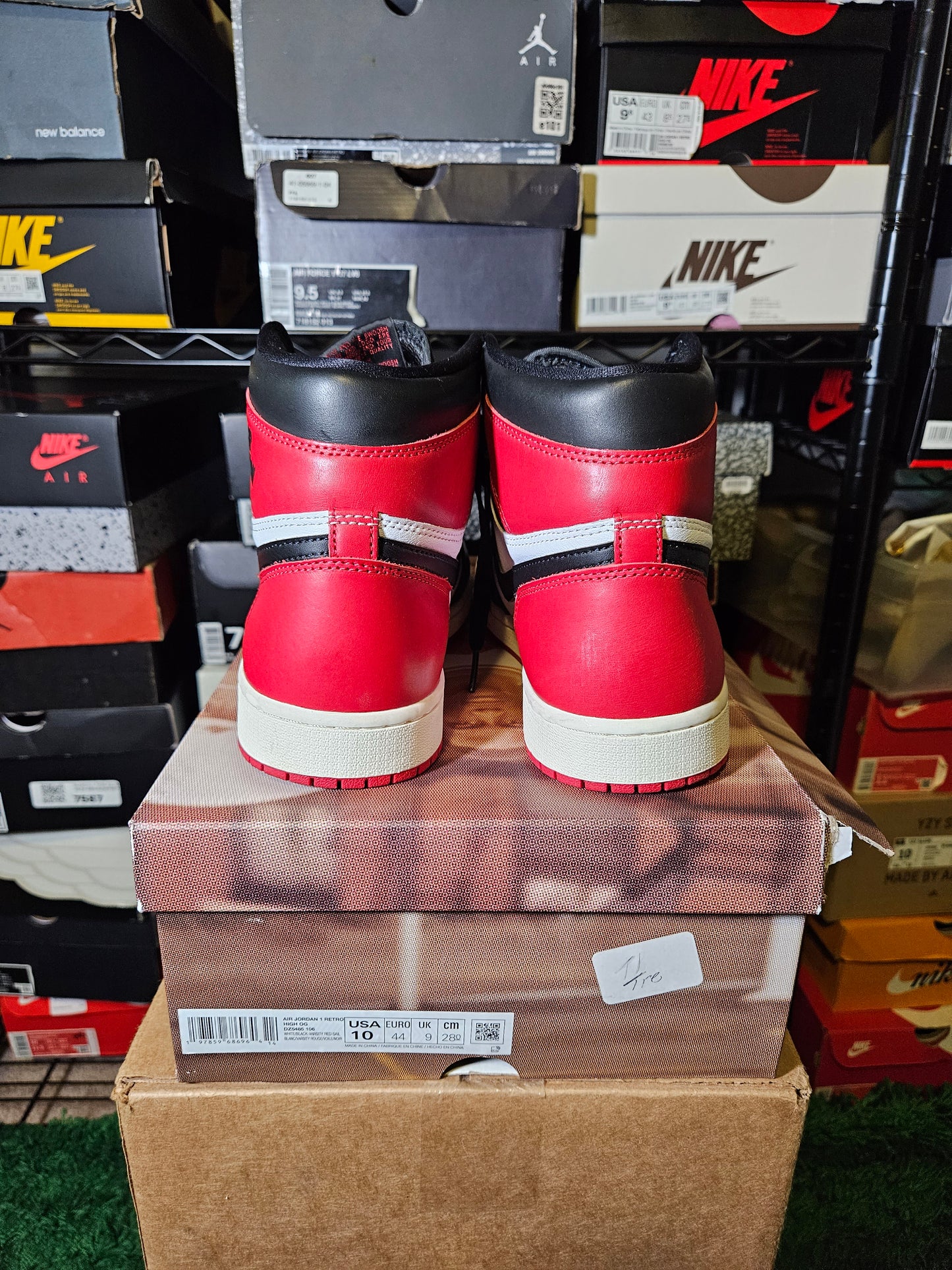 Size 10 - AJ 1 Retro OG High Black Toe Reimagined