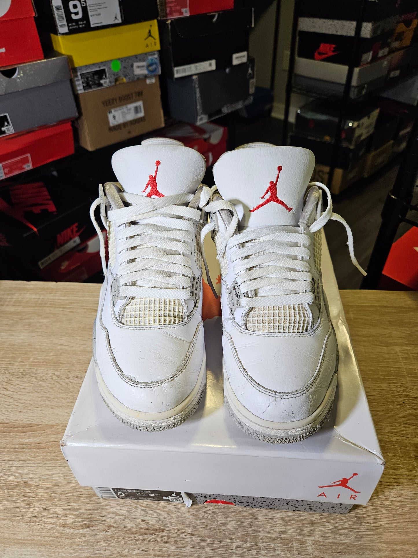 Size 8.5 - AJ 4 Retro Mid White Oreo