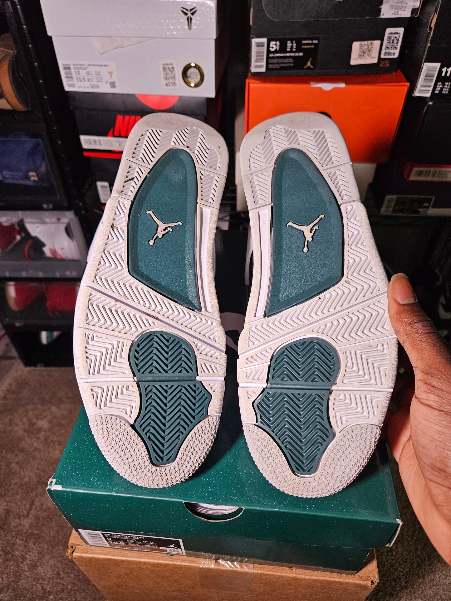 Size 9 - AJ 4 Oxidized Green