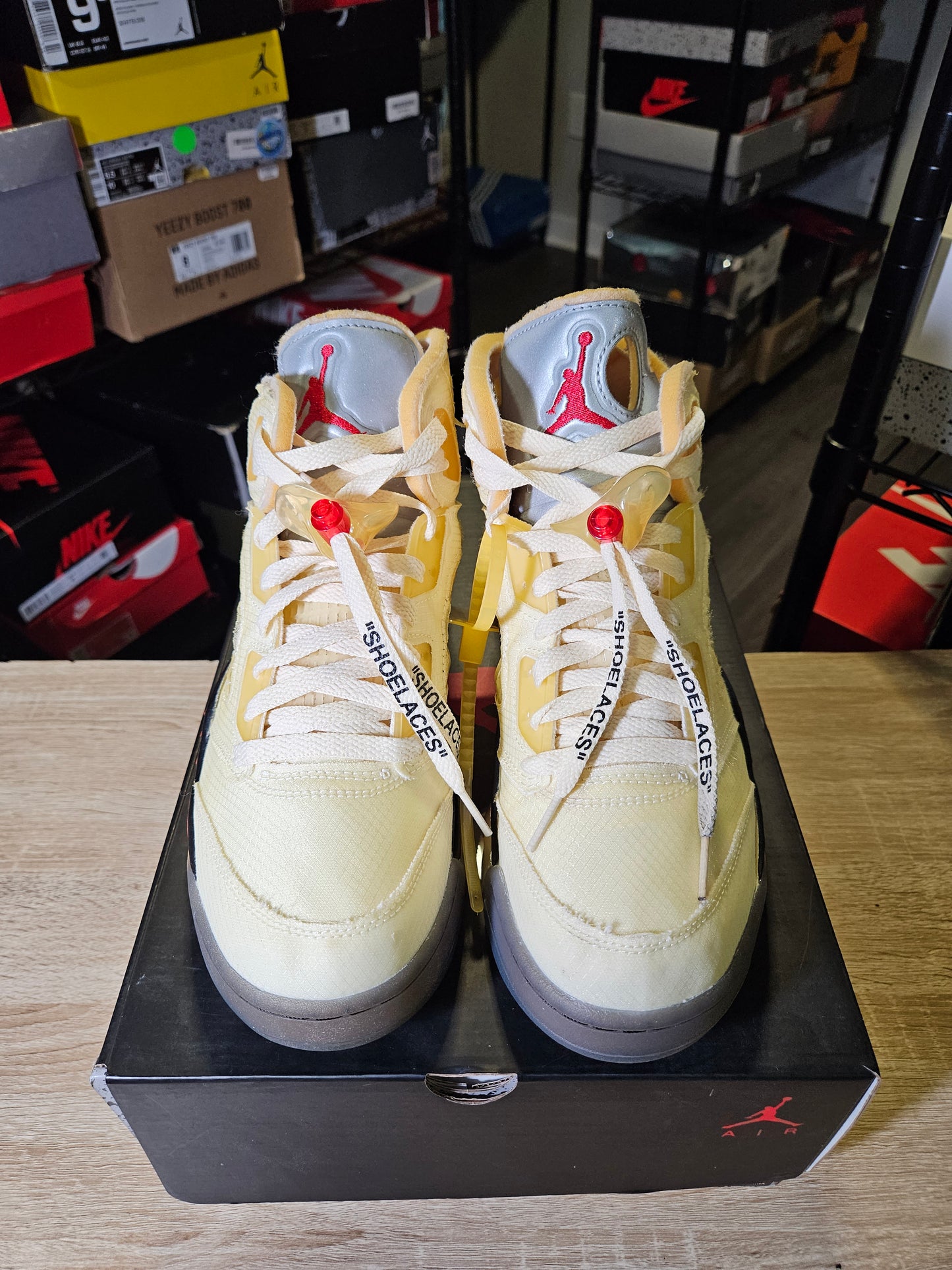 Size 9 - AJ 5 SP x Off-White Mid Sail