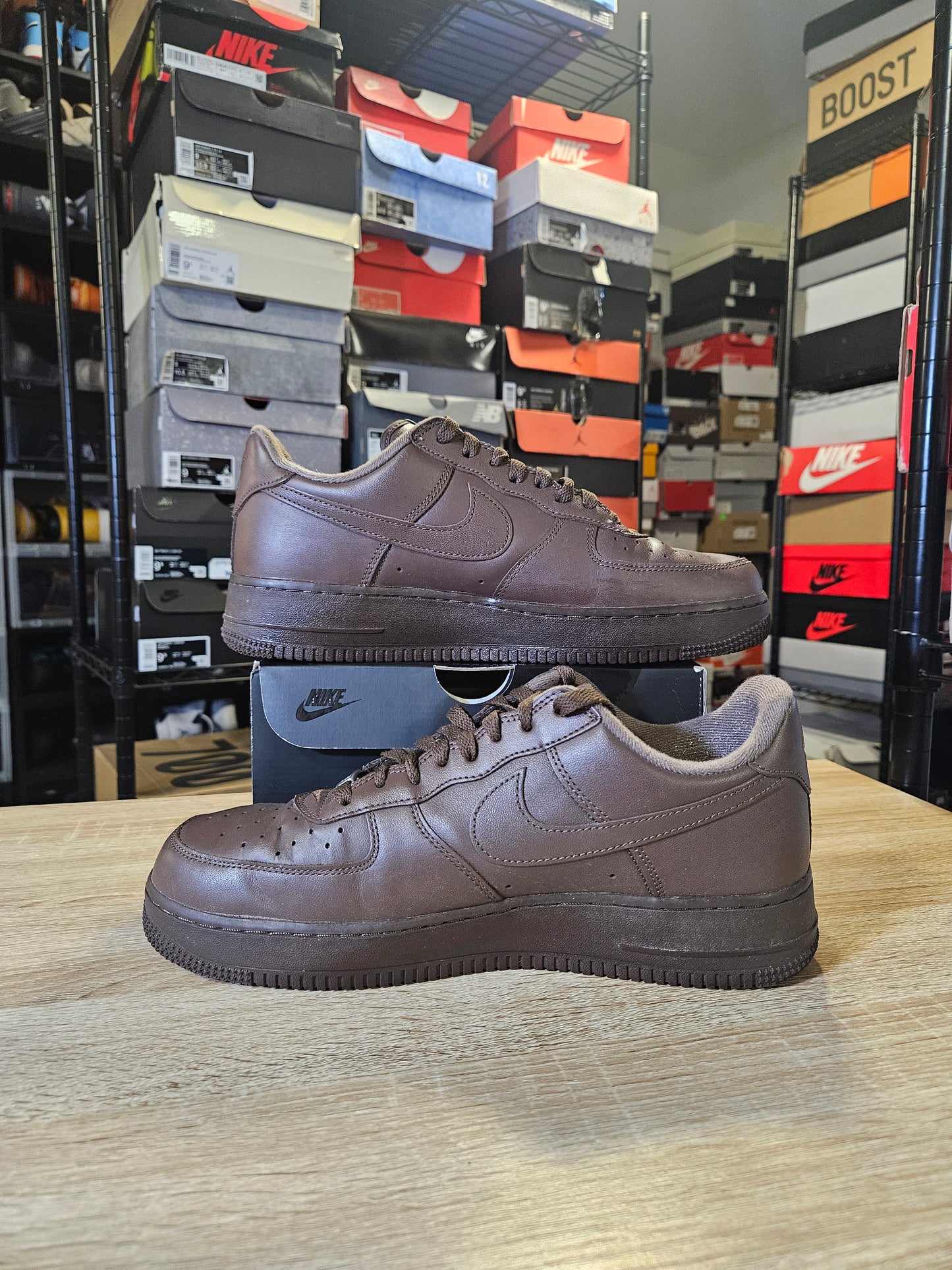 Size 10 - Supreme x Air Force 1 Low Box Logo - Baroque Brown