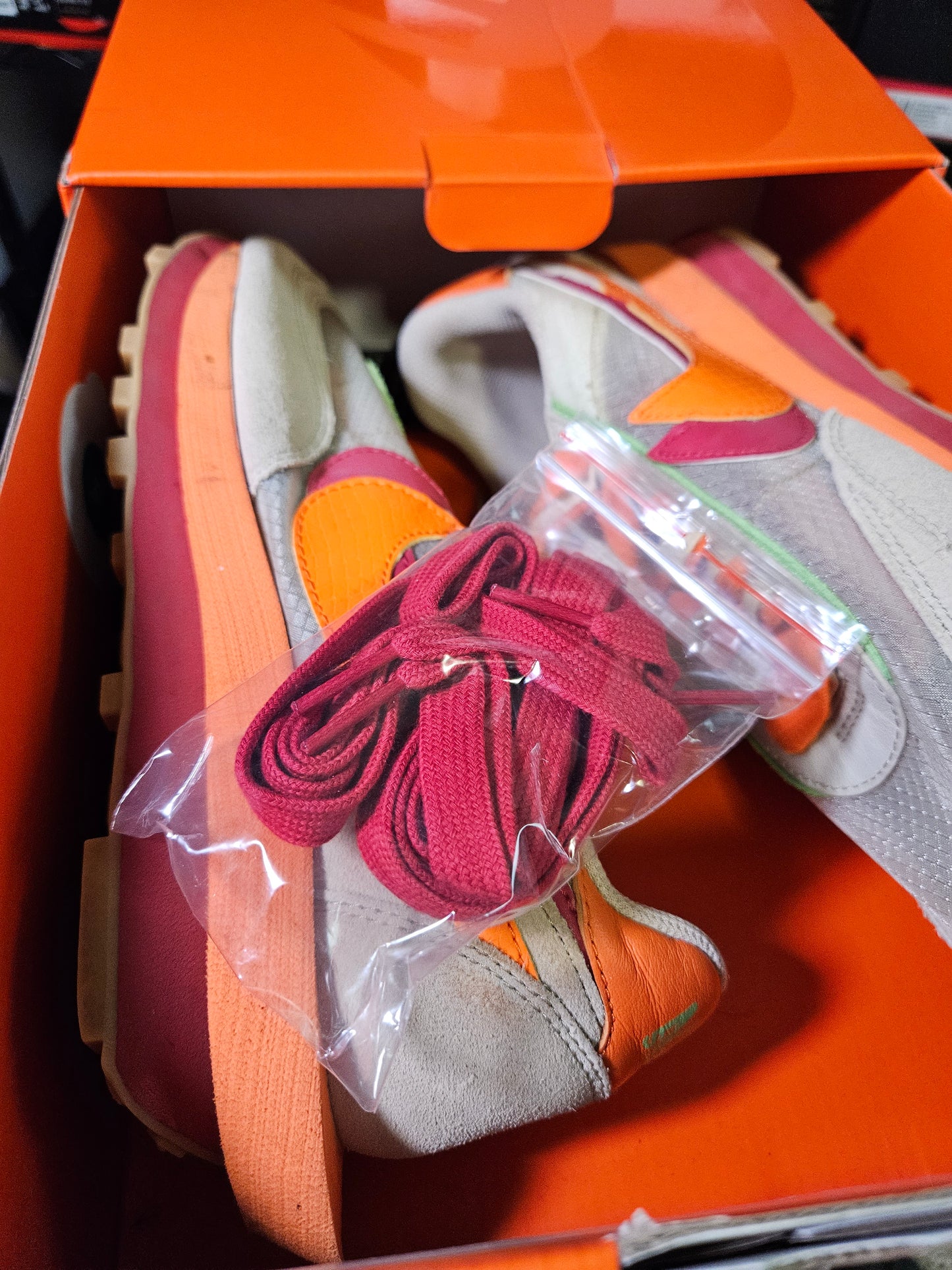 Size 8 - Sacai x Clot x LDWaffle Net Orange Blaze