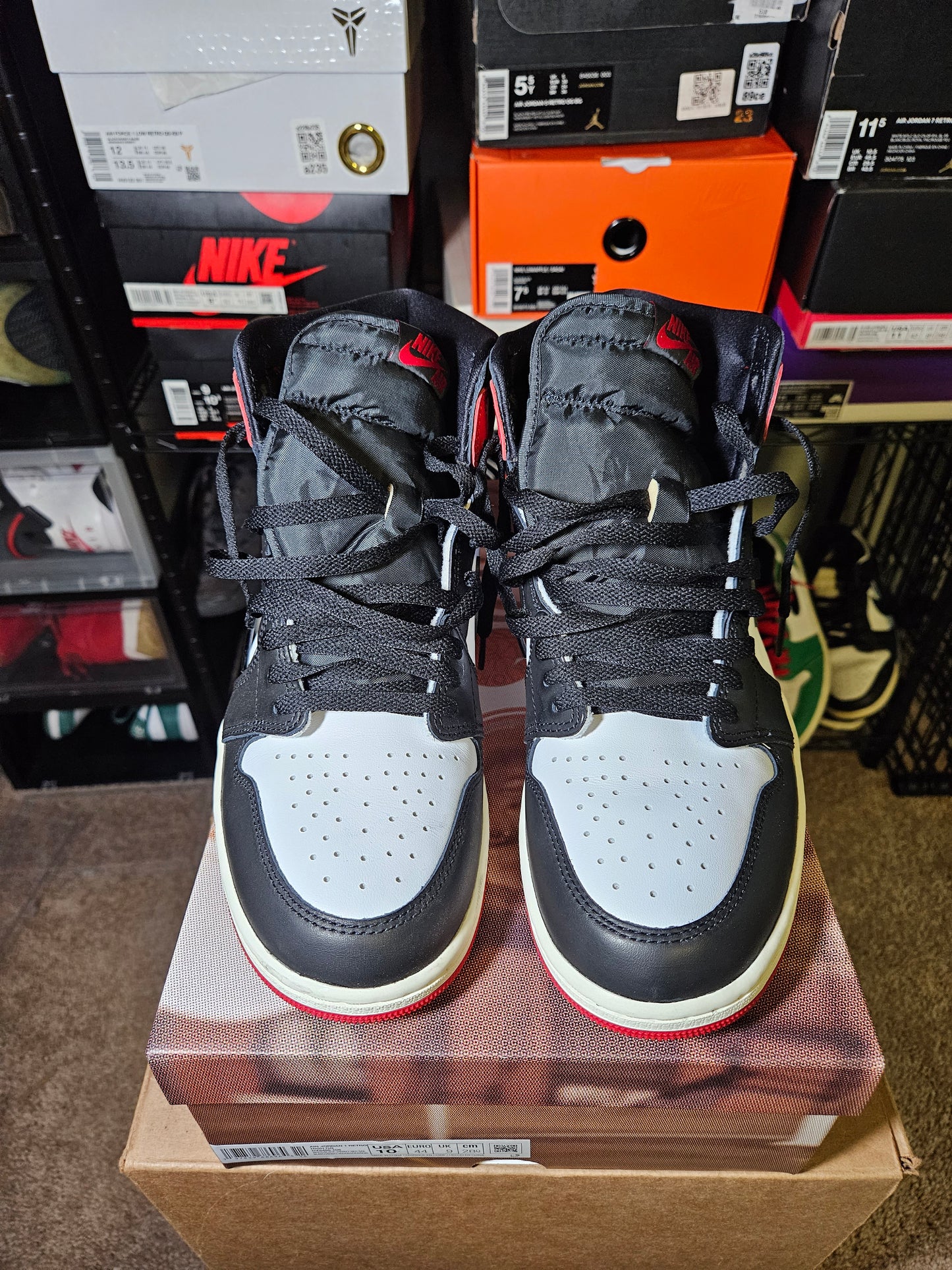 Size 10 - AJ 1 Retro OG High Black Toe Reimagined