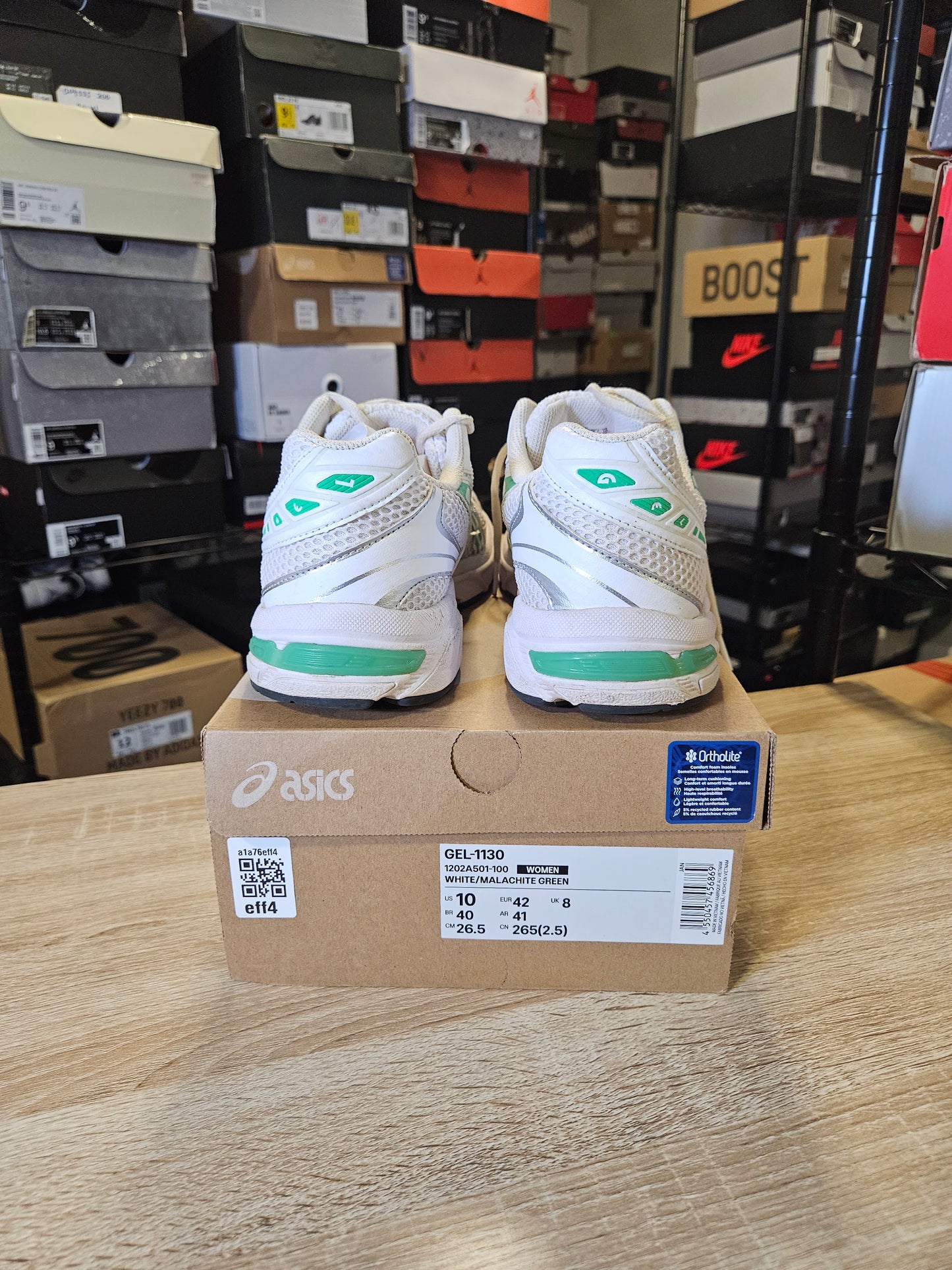 Size 8.5 M - ASICS Gel 1130 White Malachite Green