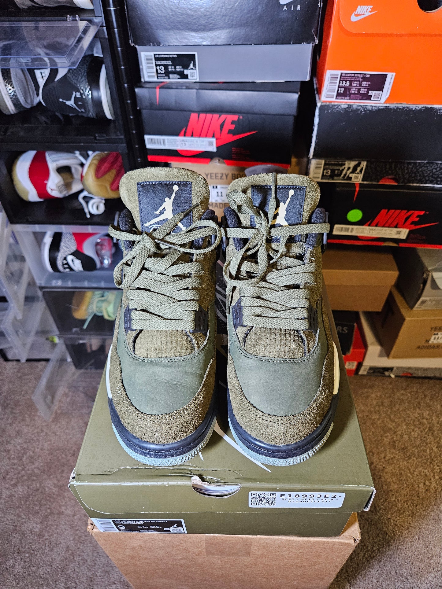 Size 9.5 - AJ 4 SE Retro Low Craft - Olive