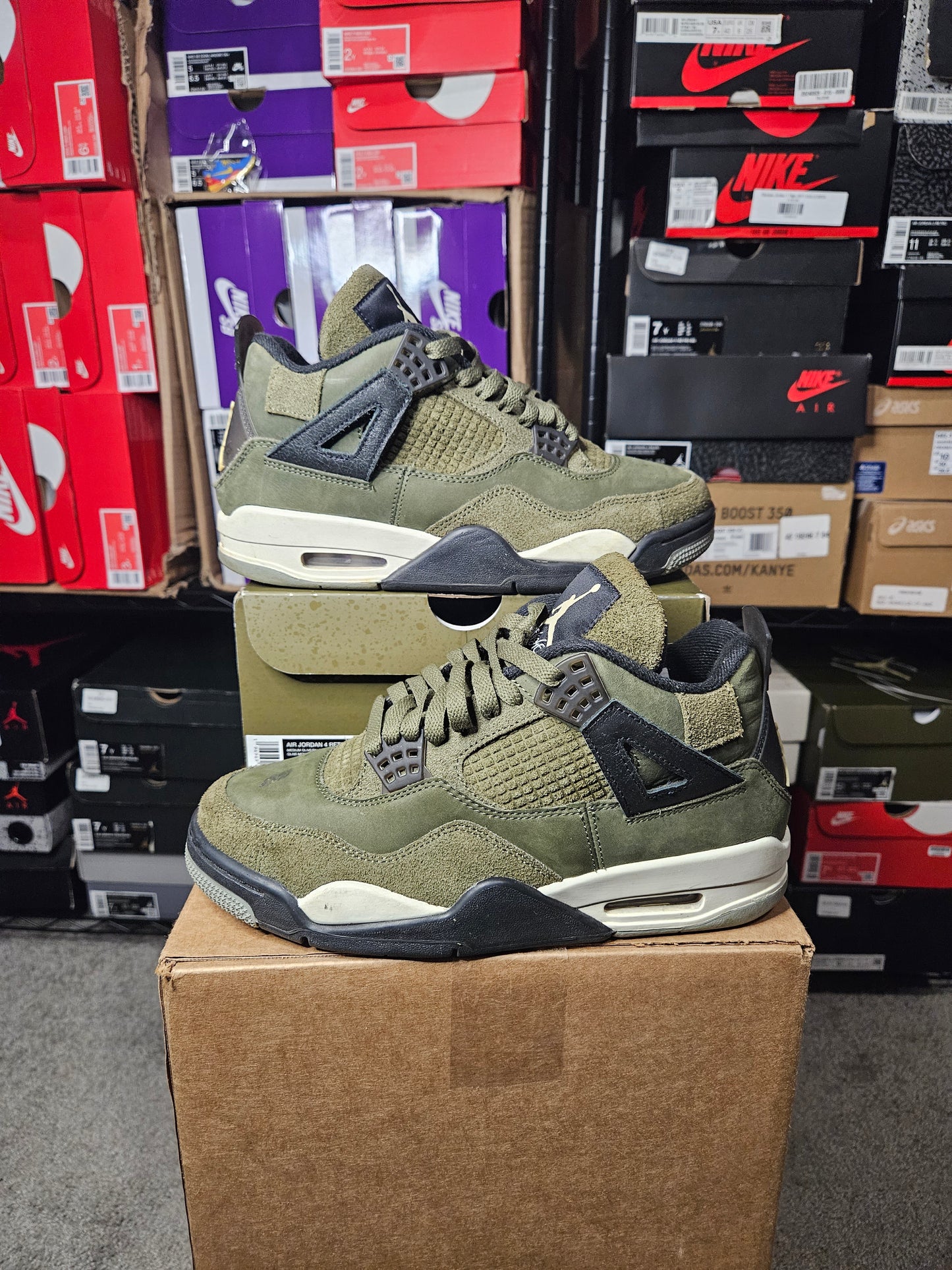 Size 7.5 - AJ 4 SE Retro Low Craft - Olive