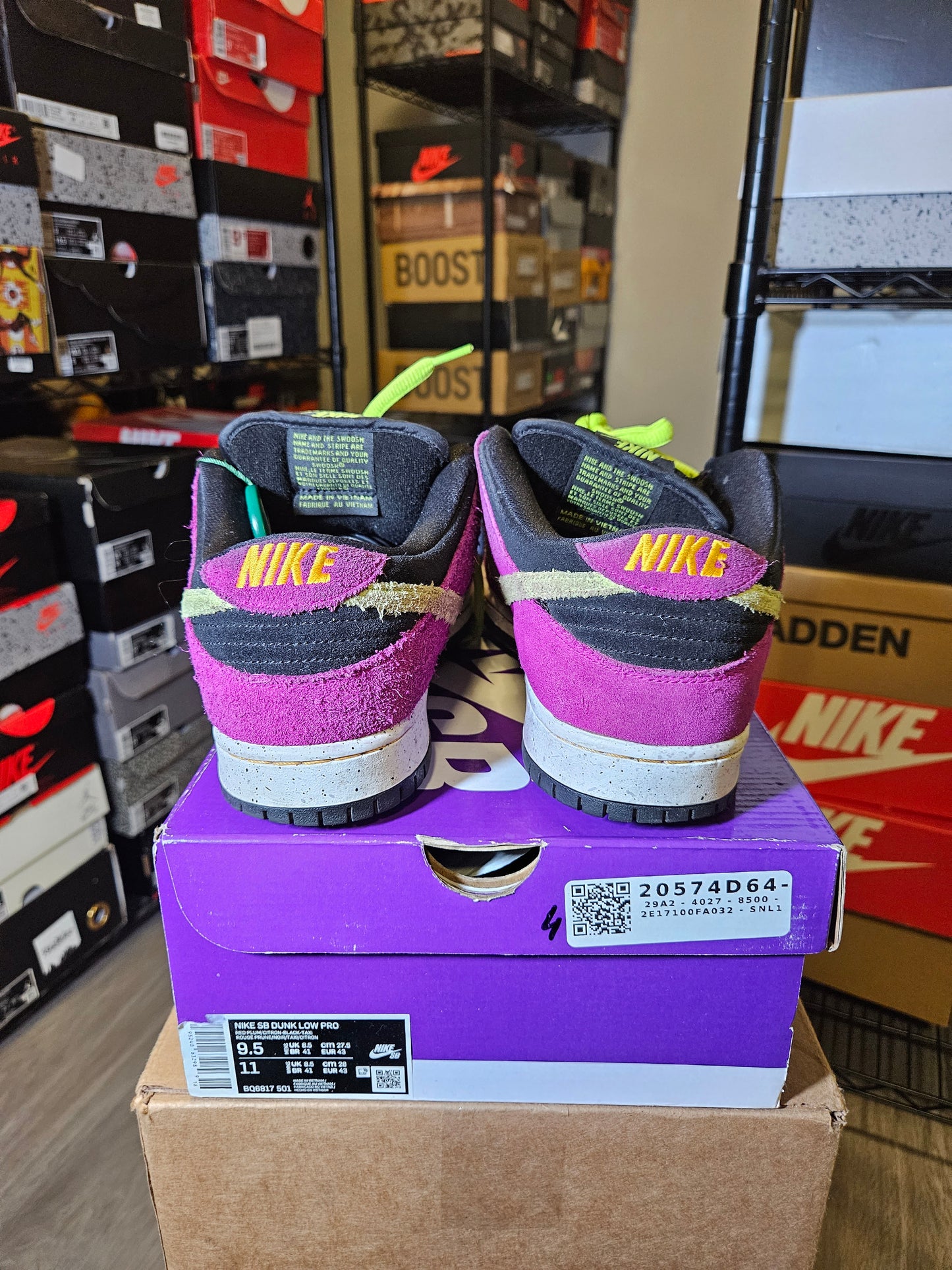 Size 9.5 - Dunk Pro SB Low Red Plum