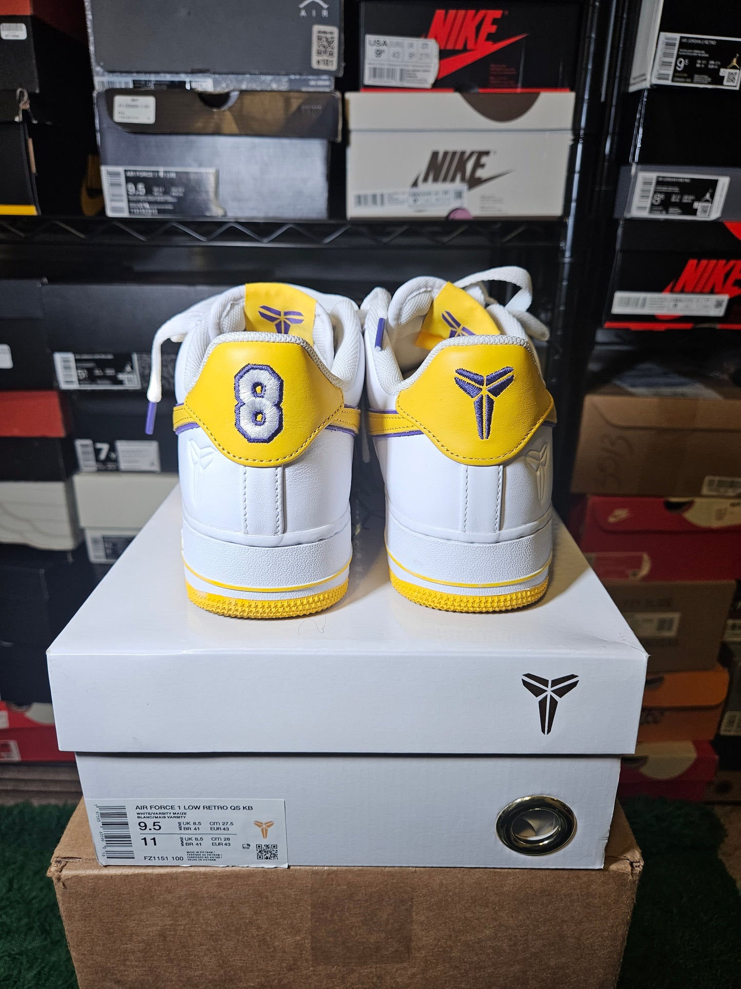 Size 9.5 - Kobe Bryant x AF1 Retro QS Low Lakers Home