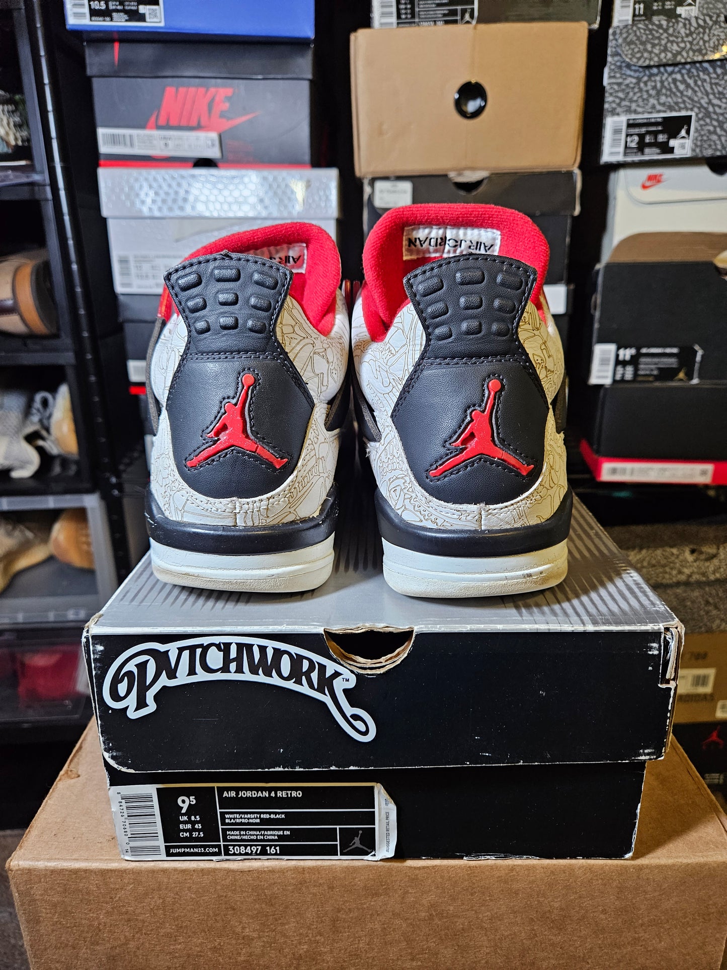 Size 9.5 - AJ 4 Retro White Laser