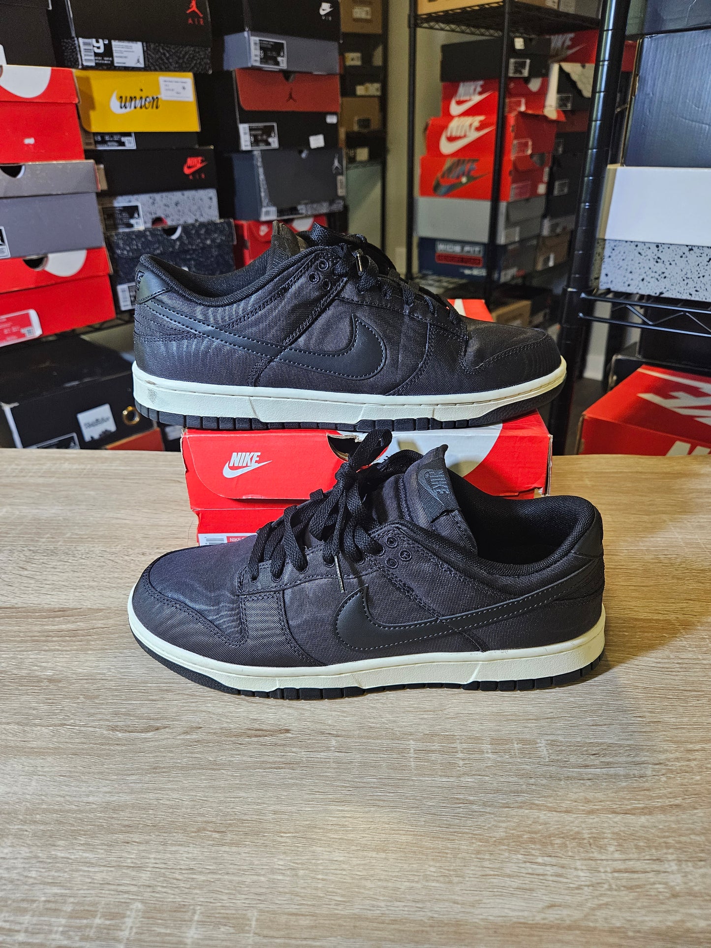 Size 9.5 - Dunk Low Black Canvas