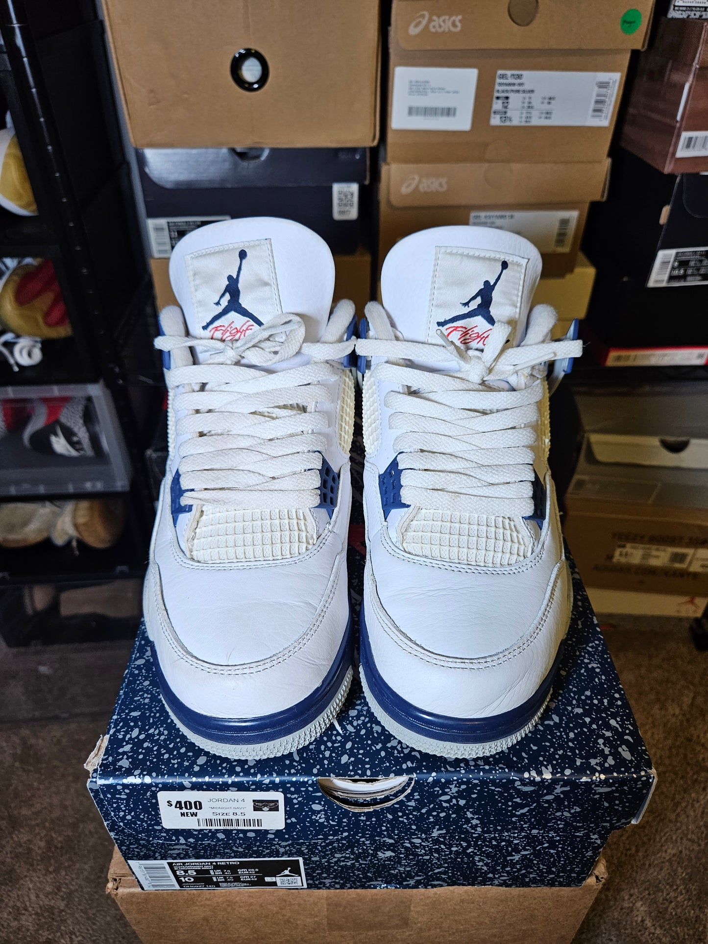 Size 8.5 - AJ 4 Retro Mid Midnight Navy