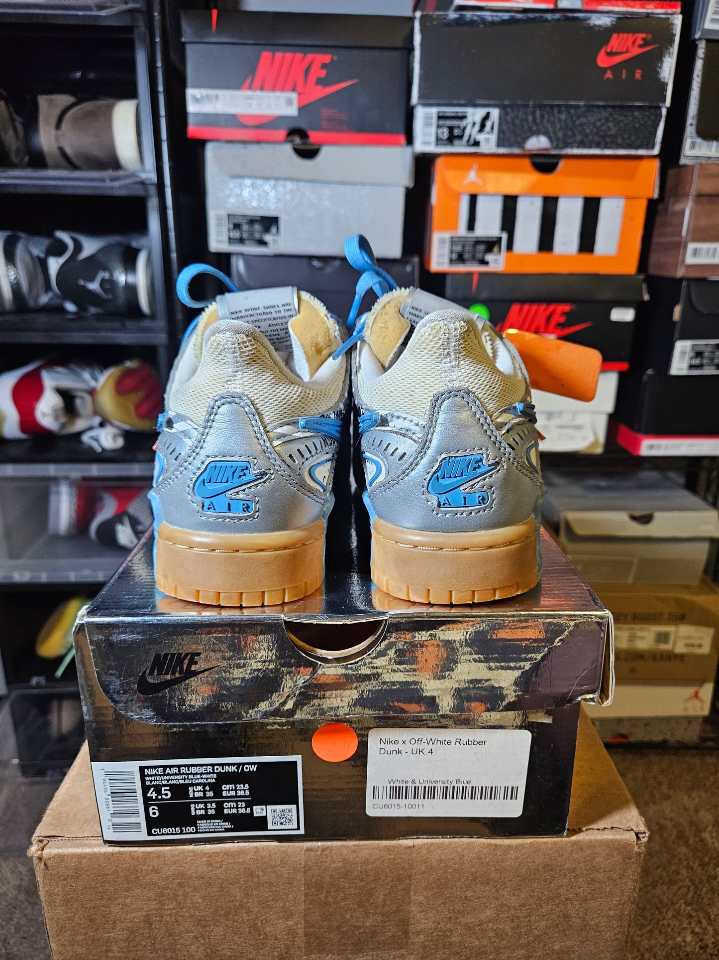 Size 4.5 - Off-White x Air Rubber Dunk University Blue