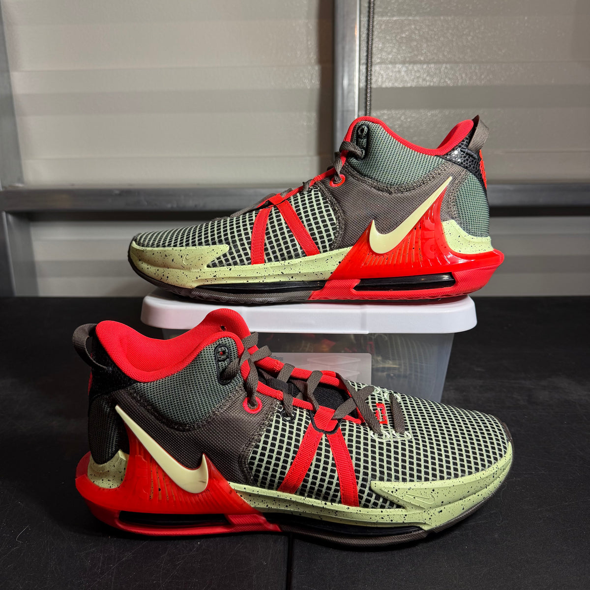 Size 12 - LeBron Witness 7 Bright Crimson Alligator