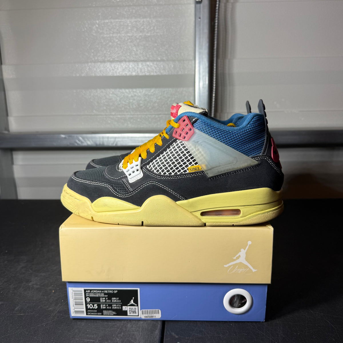 Size 9 - AJ 4 Union Off Noir