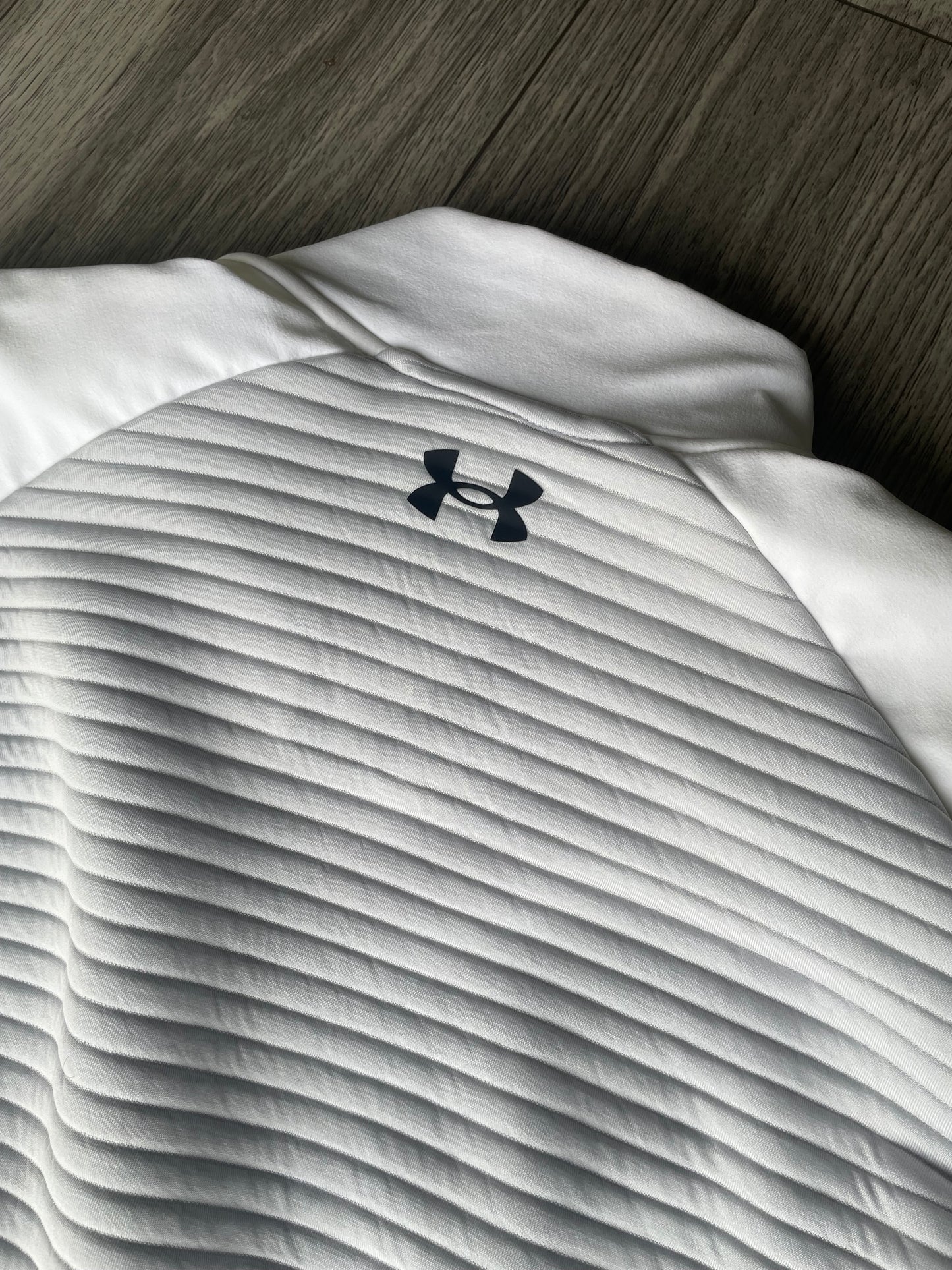 Under Armour Fitted Fleece 1/4 Zip Pullover Size Large White