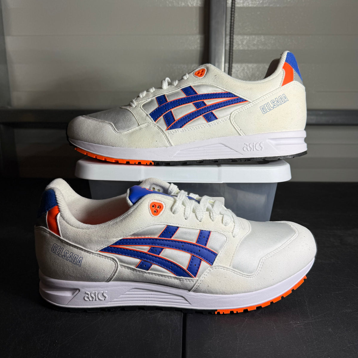 Size 12 - ASICS Gel Saga White Blue